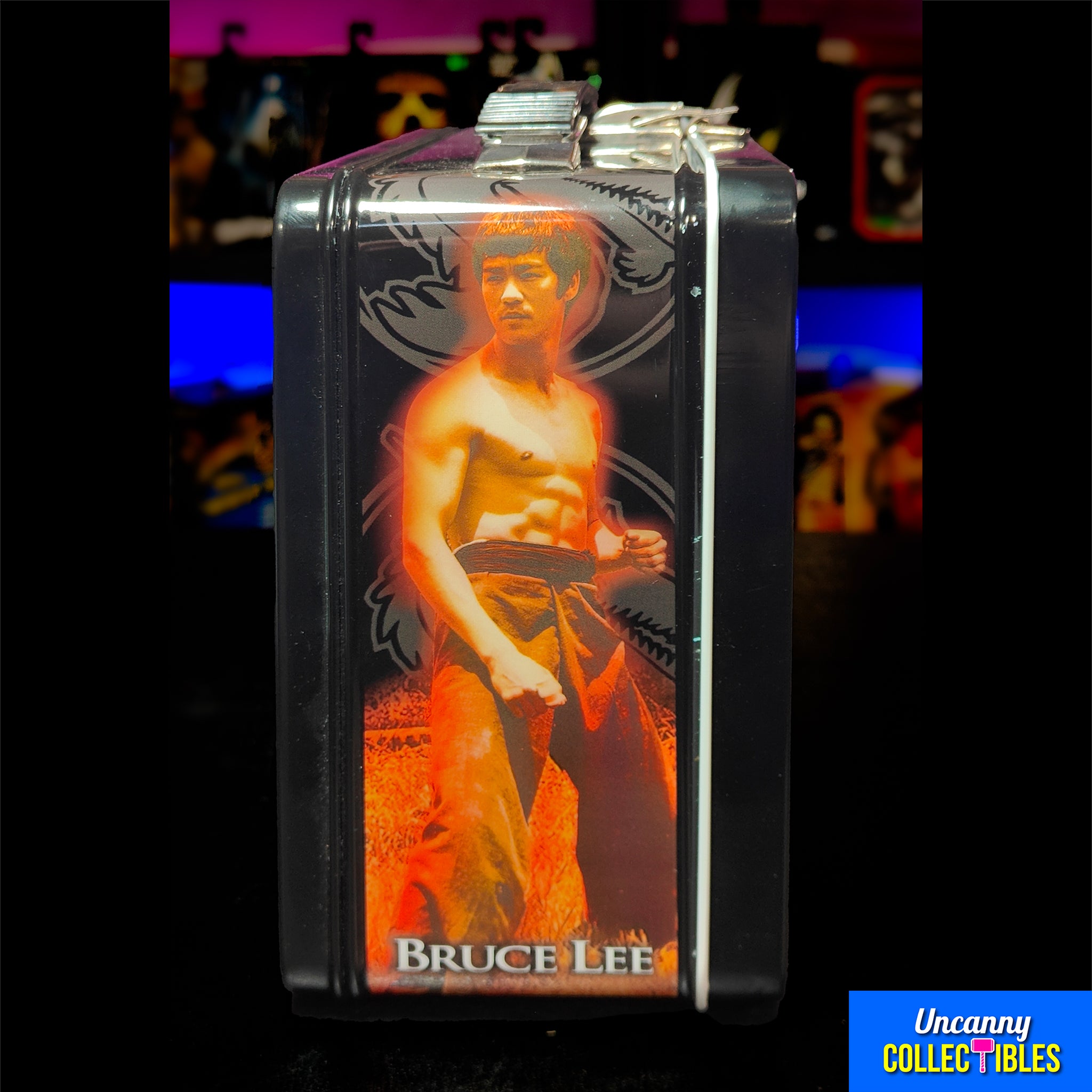 NECA Bruce Lee Limited Edition Metal Lunch Box and Flask Set – Bruce Lee, NECA, 20 cm, pre-owned collector piece, Uncanny Collectibles Dublin Ireland
