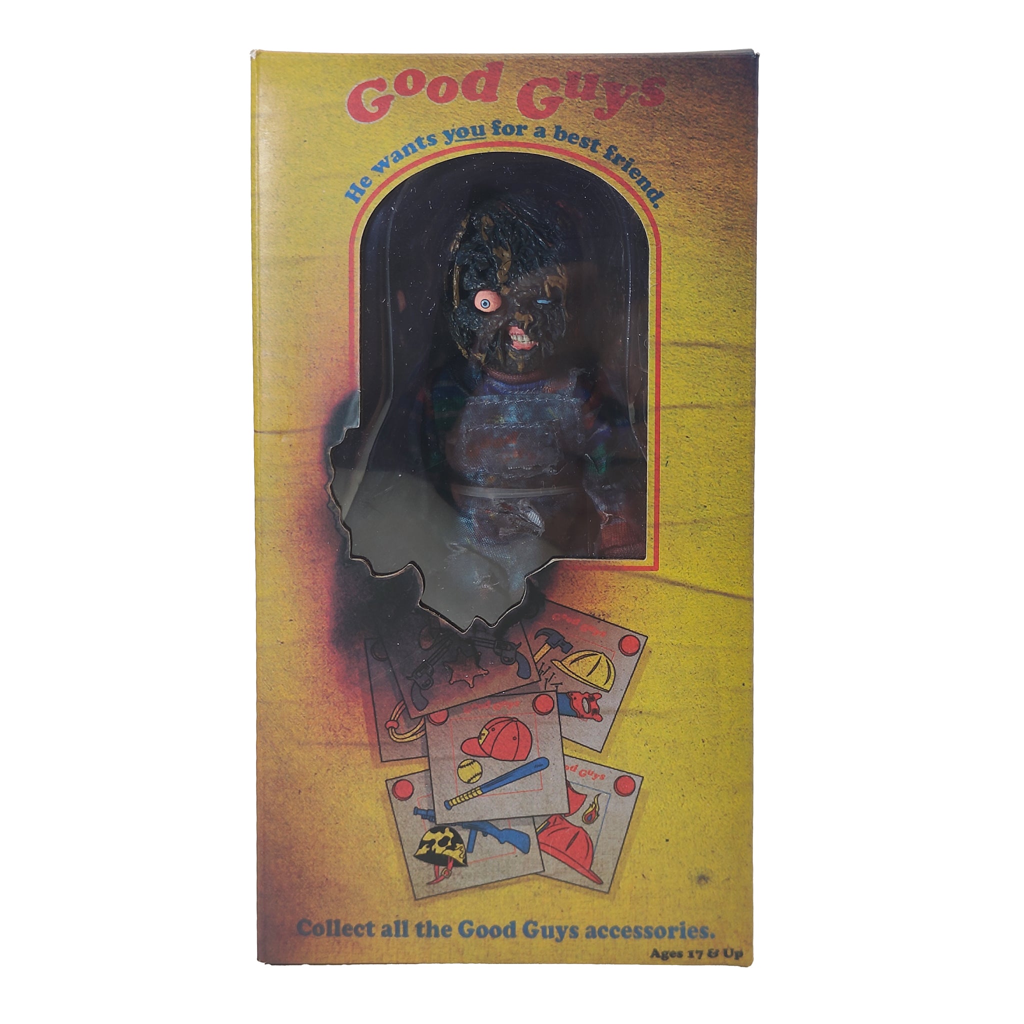 NECA Charred Chucky Childs Play Action Figure Scream Factory Exclusive 2022, Child's Play, 12cm, pre-owned