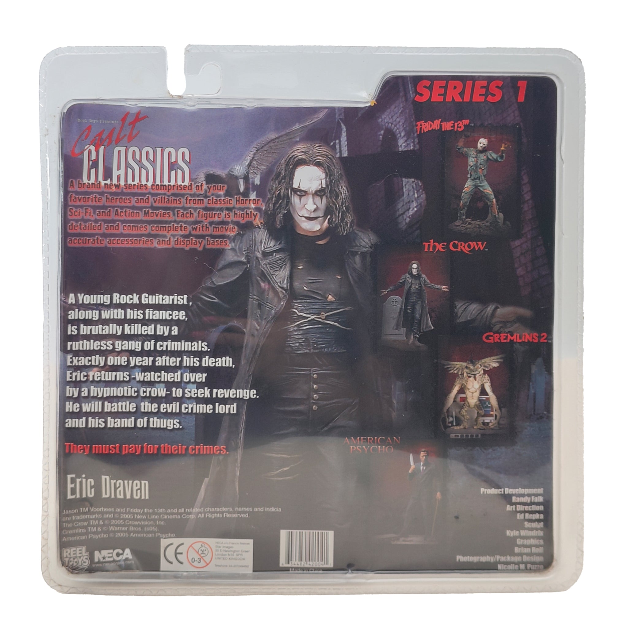 NECA Cult Classics The Crow Eric Draven Action Figure 2005 17cm – Movie Icons & Heroes, NECA, 17 cm, 2005, pre-owned collector piece, Uncanny Collectibles Dublin Ireland