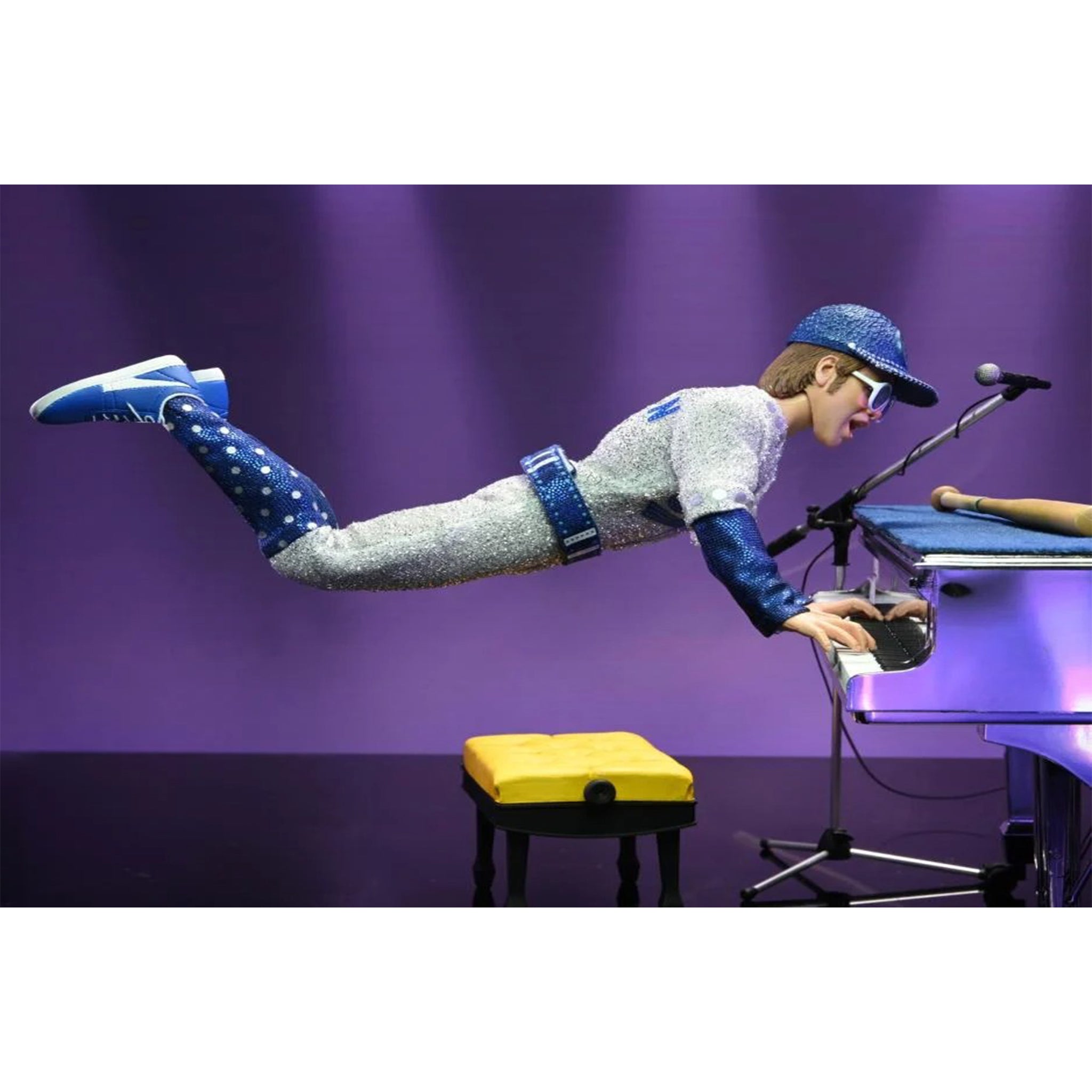 NECA Elton John With Piano Deluxe Retro Clothed Action Figure – Music, NECA, 20 cm, brand new collector item, Uncanny Collectibles Dublin Ireland