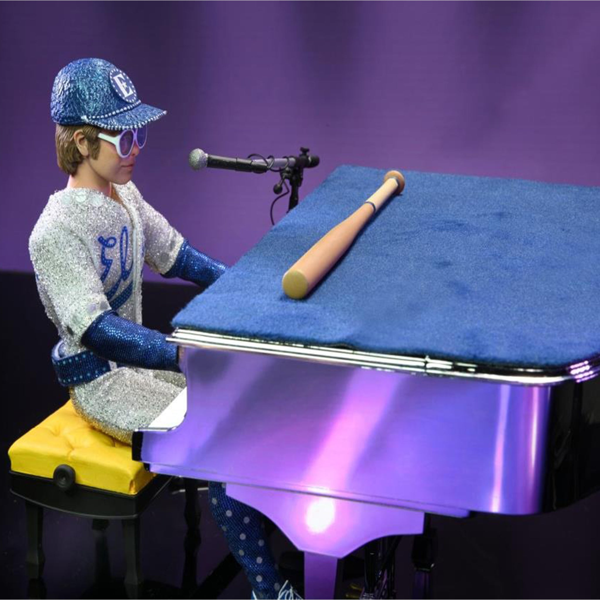 NECA Elton John With Piano Deluxe Retro Clothed Action Figure – Music, NECA, 20 cm, brand new collector item, Uncanny Collectibles Dublin Ireland
