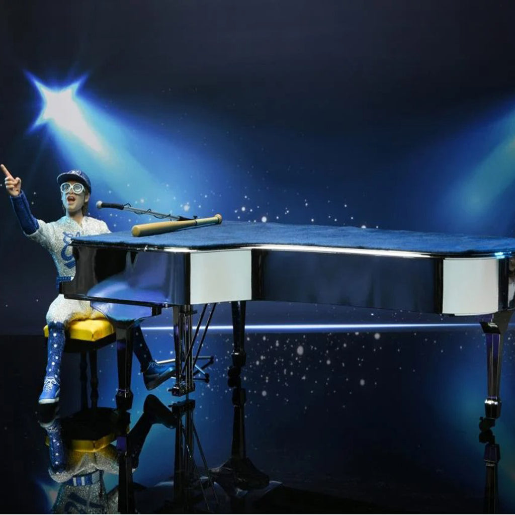 NECA Elton John With Piano Deluxe Retro Clothed Action Figure – Music, NECA, 20 cm, brand new collector item, Uncanny Collectibles Dublin Ireland
