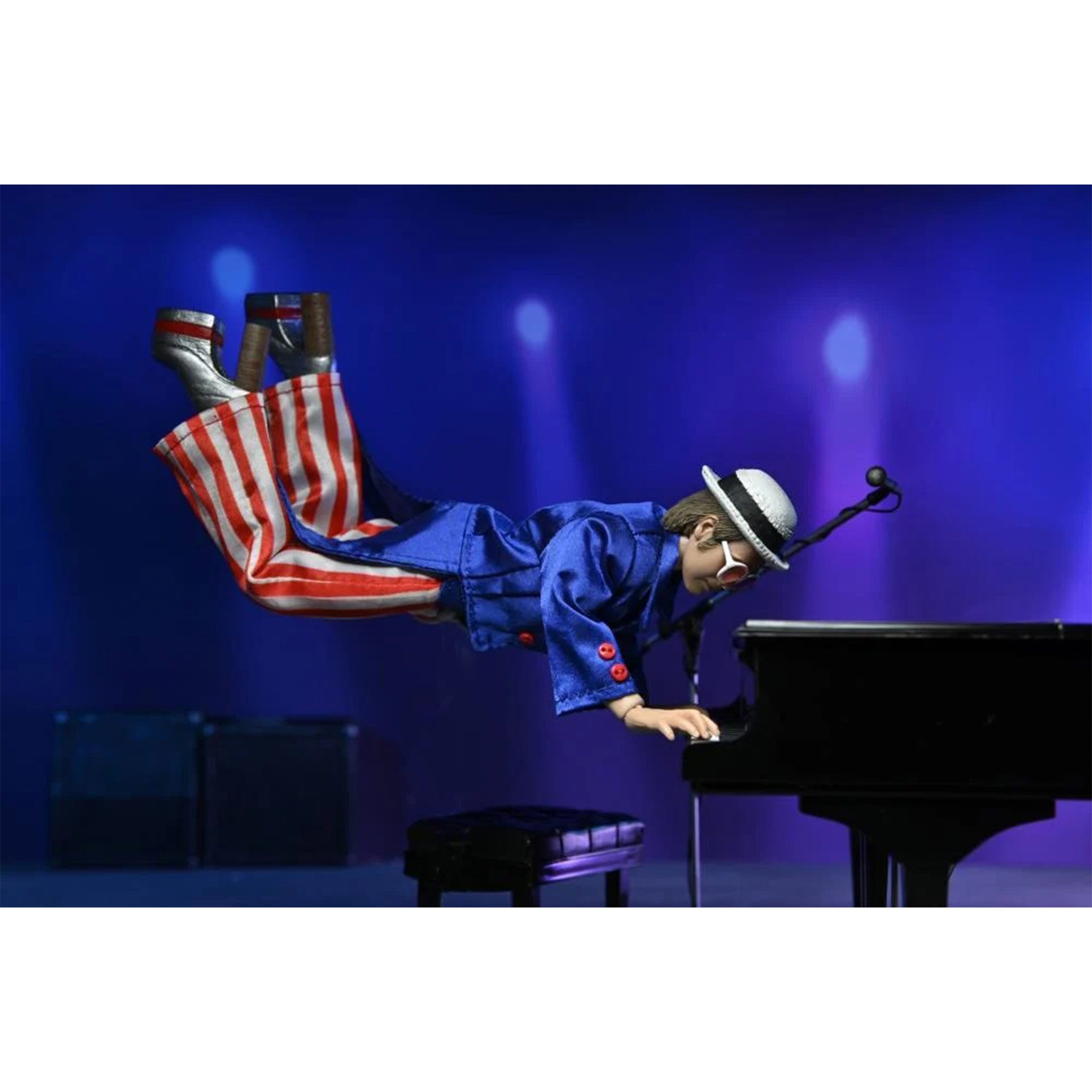 NECA Elton John With Piano Deluxe Retro Clothed Action Figure – Music, NECA, 20 cm, brand new collector item, Uncanny Collectibles Dublin Ireland