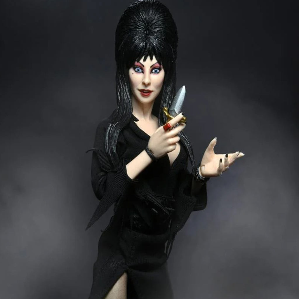 NECA Elvira Mistress Of The Dark Retro Clothed Action Figure – Horror, NECA, 20 cm, brand new collector item, Uncanny Collectibles Dublin Ireland