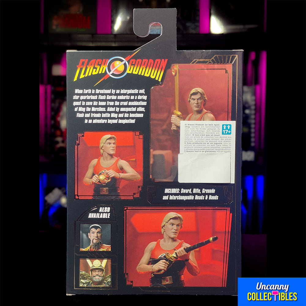 NECA Flash Gordon 1980 Ultimate Final Battle Flash Gordon Action Figure – Flash Gordon, NECA, 18 cm, 1980, brand new collector item, Uncanny Collectibles Dublin Ireland