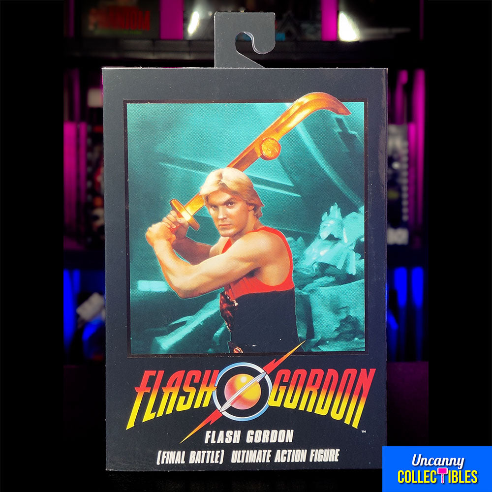 NECA Flash Gordon 1980 Ultimate Final Battle Flash Gordon Action Figure – Flash Gordon, NECA, 18 cm, 1980, brand new collector item, Uncanny Collectibles Dublin Ireland