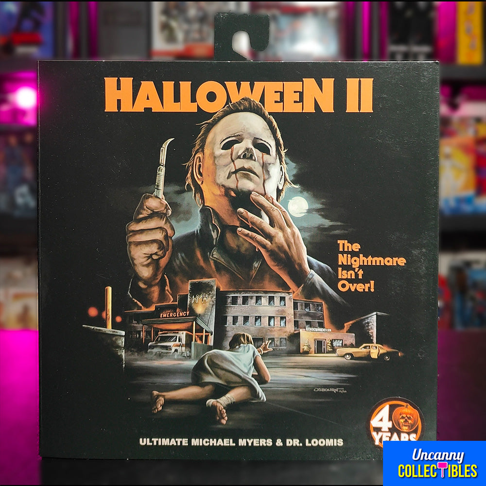 NECA Halloween 2 1981 Ultimate Michael Myers and Dr Loomis Action Figure 2-Pack 18cm – Halloween, NECA, 18 cm, 2020, brand new collector item, Uncanny Collectibles Dublin Ireland