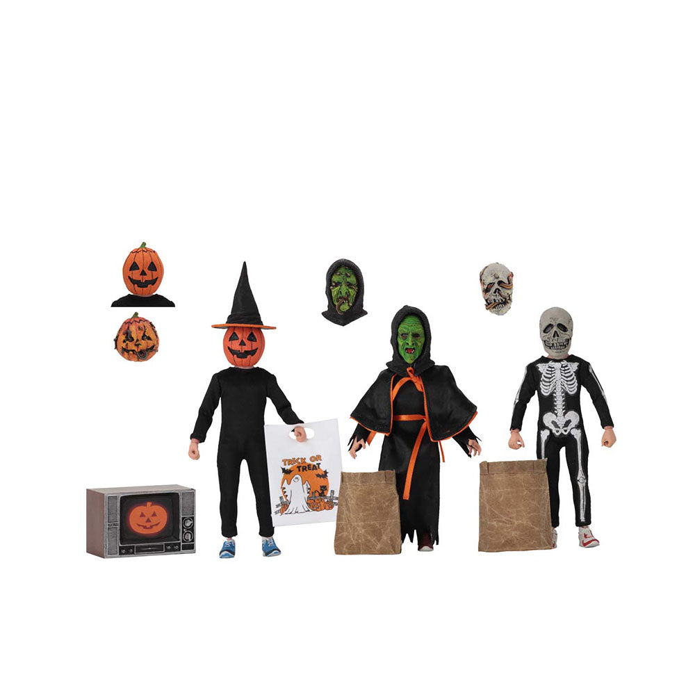 NECA Halloween 3 Season Of The Witch Trick Or Treaters Retro Clothed Action Figure 3-Pack 15cm – Halloween, NECA, 15 cm, brand new collector item, Uncanny Collectibles Dublin Ireland