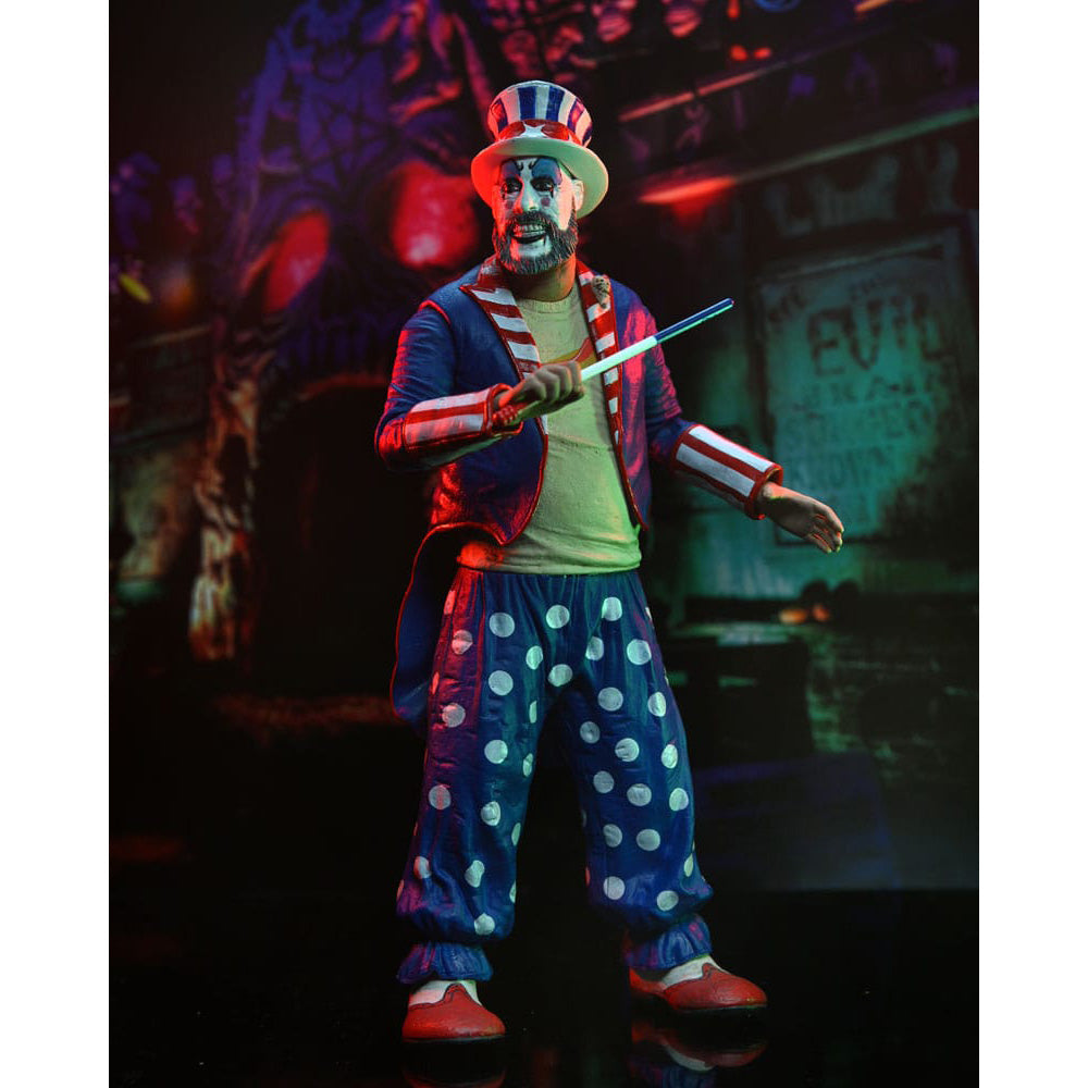 NECA House of 1000 Corpses Captain Spaulding In Tailcoat 20th Anniversary Action Figure 18cm – House of 1000 Corpses, NECA, 18 cm, brand new collector item, Uncanny Collectibles Dublin Ireland