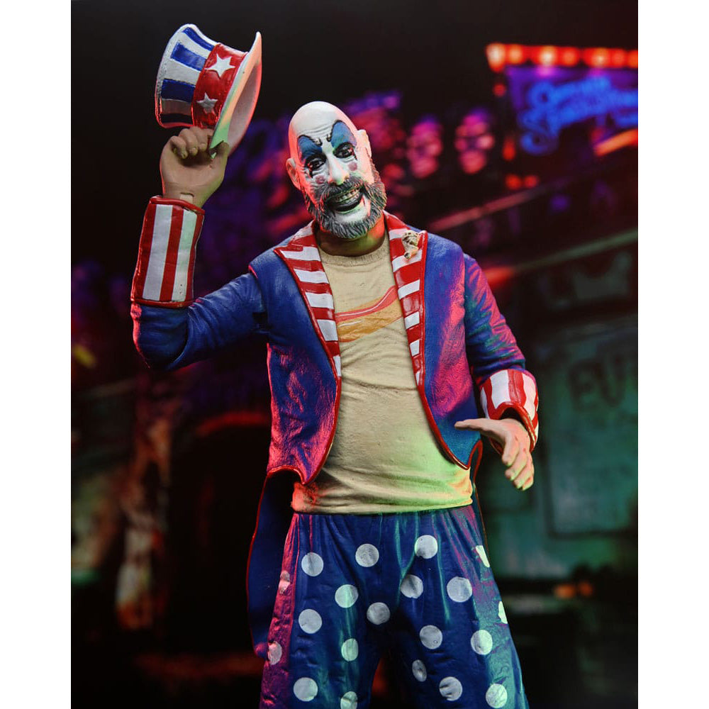 NECA House of 1000 Corpses Captain Spaulding In Tailcoat 20th Anniversary Action Figure 18cm – House of 1000 Corpses, NECA, 18 cm, brand new collector item, Uncanny Collectibles Dublin Ireland