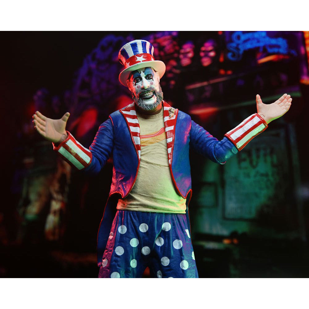 NECA House of 1000 Corpses Captain Spaulding In Tailcoat 20th Anniversary Action Figure 18cm – House of 1000 Corpses, NECA, 18 cm, brand new collector item, Uncanny Collectibles Dublin Ireland