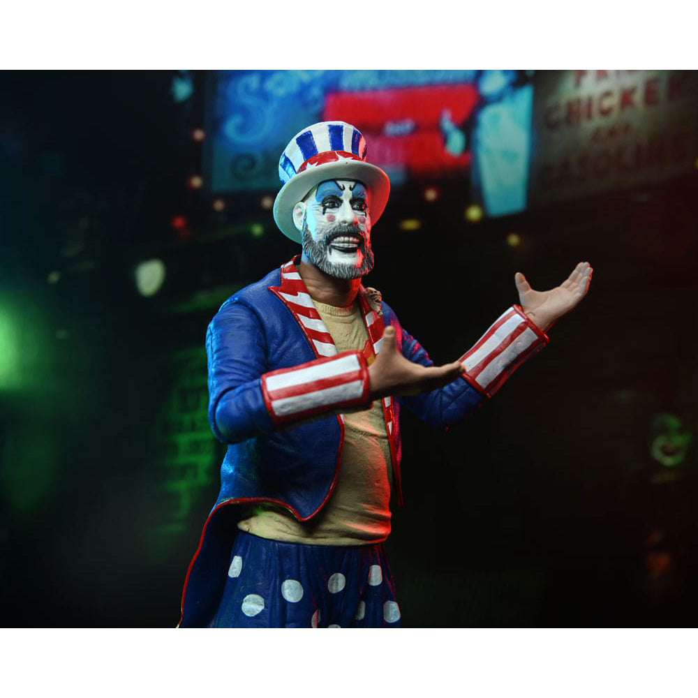 NECA House of 1000 Corpses Captain Spaulding In Tailcoat 20th Anniversary Action Figure 18cm – House of 1000 Corpses, NECA, 18 cm, brand new collector item, Uncanny Collectibles Dublin Ireland