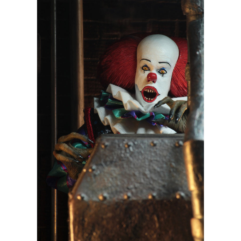 NECA IT 1990 Pennywise Retro Clothed Action Figure 20cm – IT, NECA, 20 cm, 1990, brand new collector item, Uncanny Collectibles Dublin Ireland