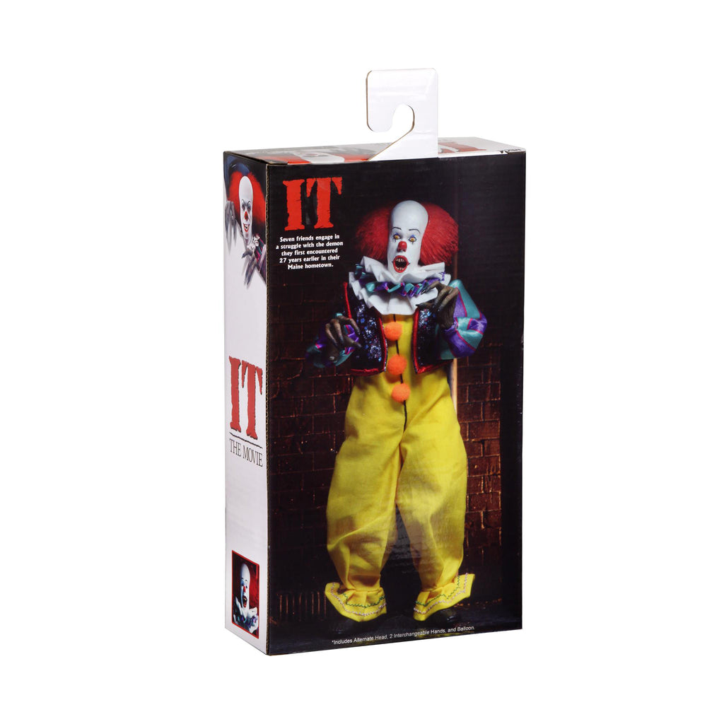 NECA IT 1990 Pennywise Retro Clothed Action Figure 20cm – IT, NECA, 20 cm, 1990, brand new collector item, Uncanny Collectibles Dublin Ireland