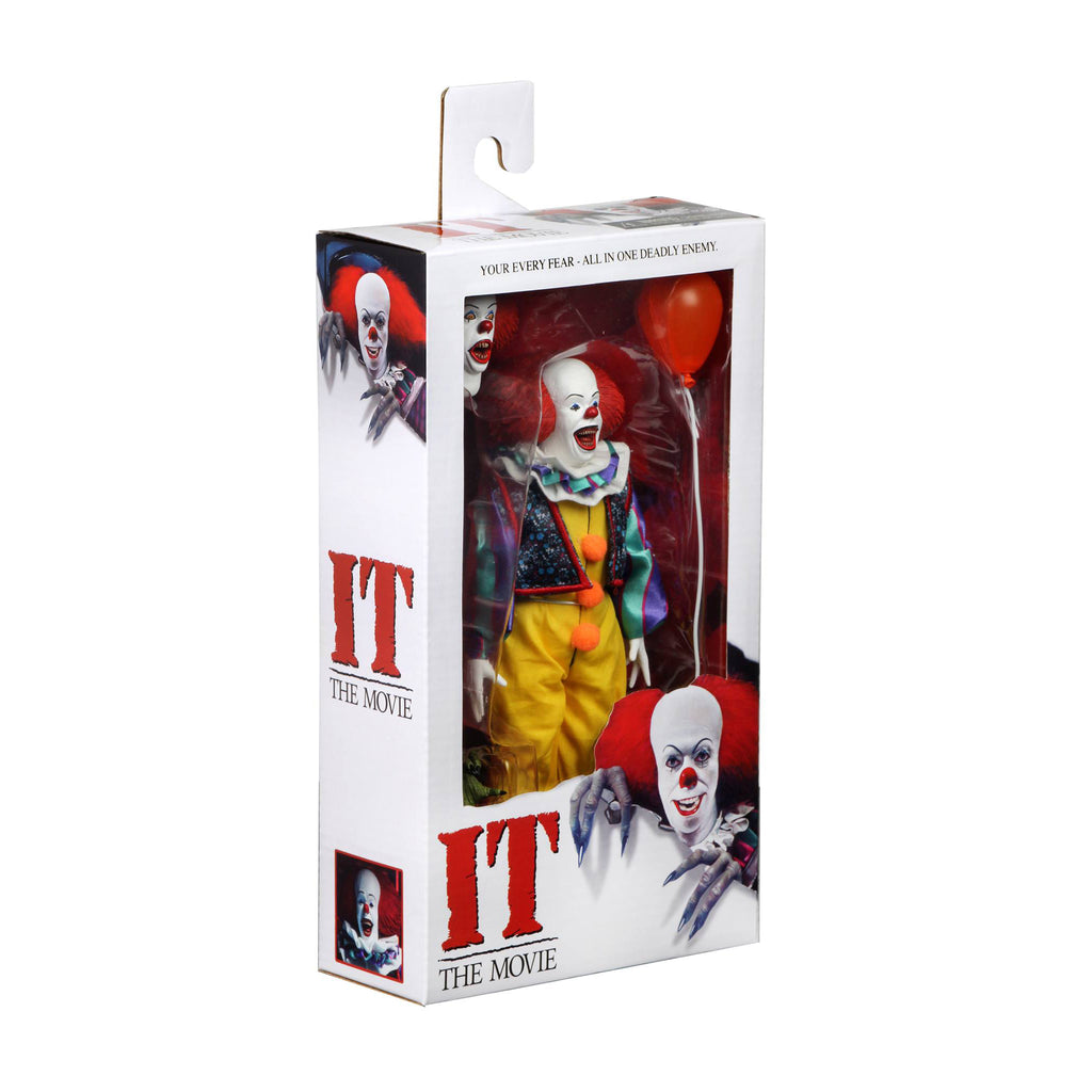 NECA IT 1990 Pennywise Retro Clothed Action Figure 20cm – IT, NECA, 20 cm, 1990, brand new collector item, Uncanny Collectibles Dublin Ireland