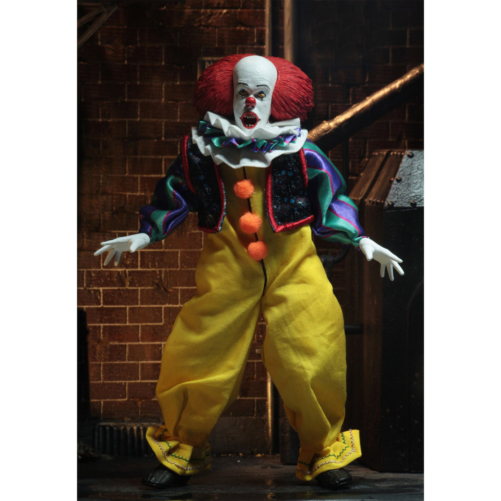 NECA IT 1990 Pennywise Retro Clothed Action Figure 20cm – IT, NECA, 20 cm, 1990, brand new collector item, Uncanny Collectibles Dublin Ireland