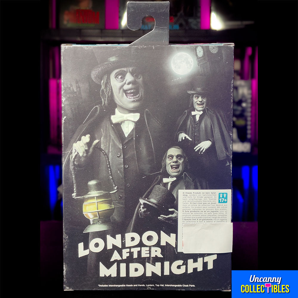 NECA London After Midnight Ultimate Professor Edward C Burke Action Figure 18cm – Universal Monsters, NECA, 18 cm, 2024, brand new collector item, Uncanny Collectibles Dublin Ireland