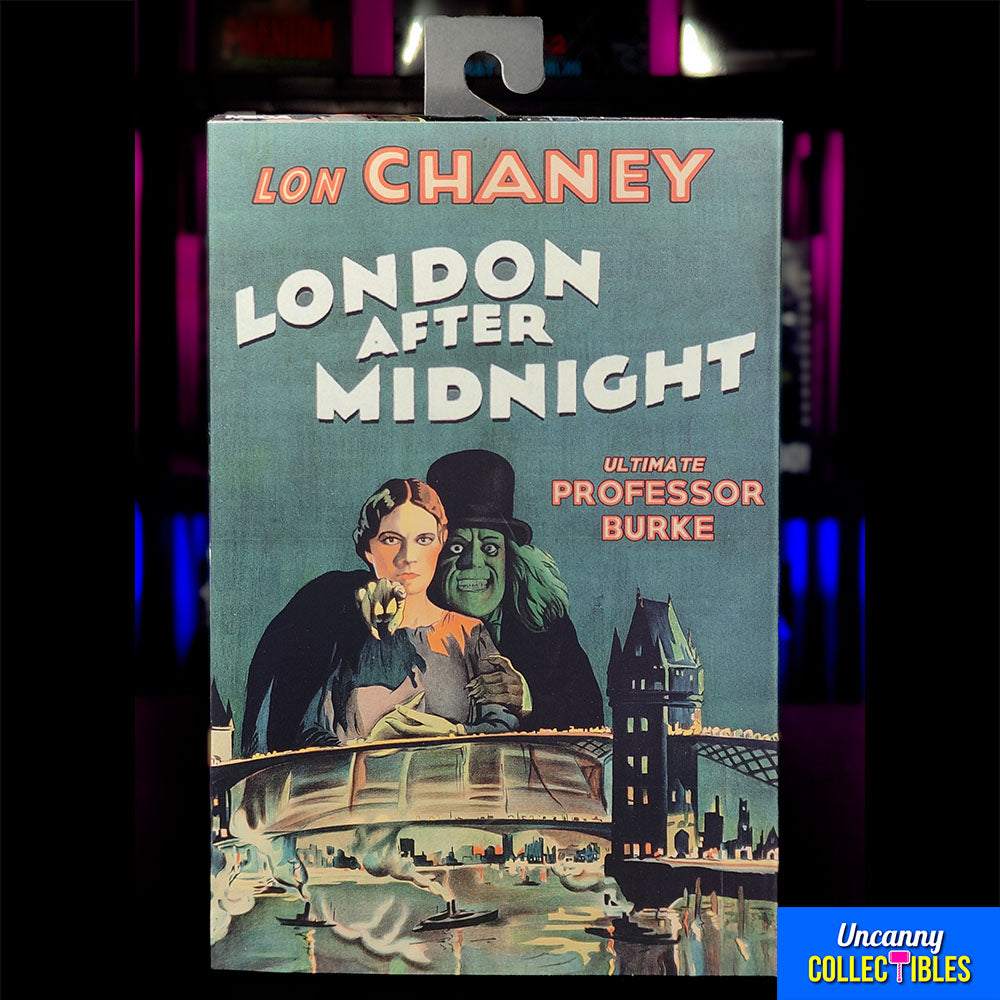NECA London After Midnight Ultimate Professor Edward C Burke Action Figure 18cm – Universal Monsters, NECA, 18 cm, 2024, brand new collector item, Uncanny Collectibles Dublin Ireland