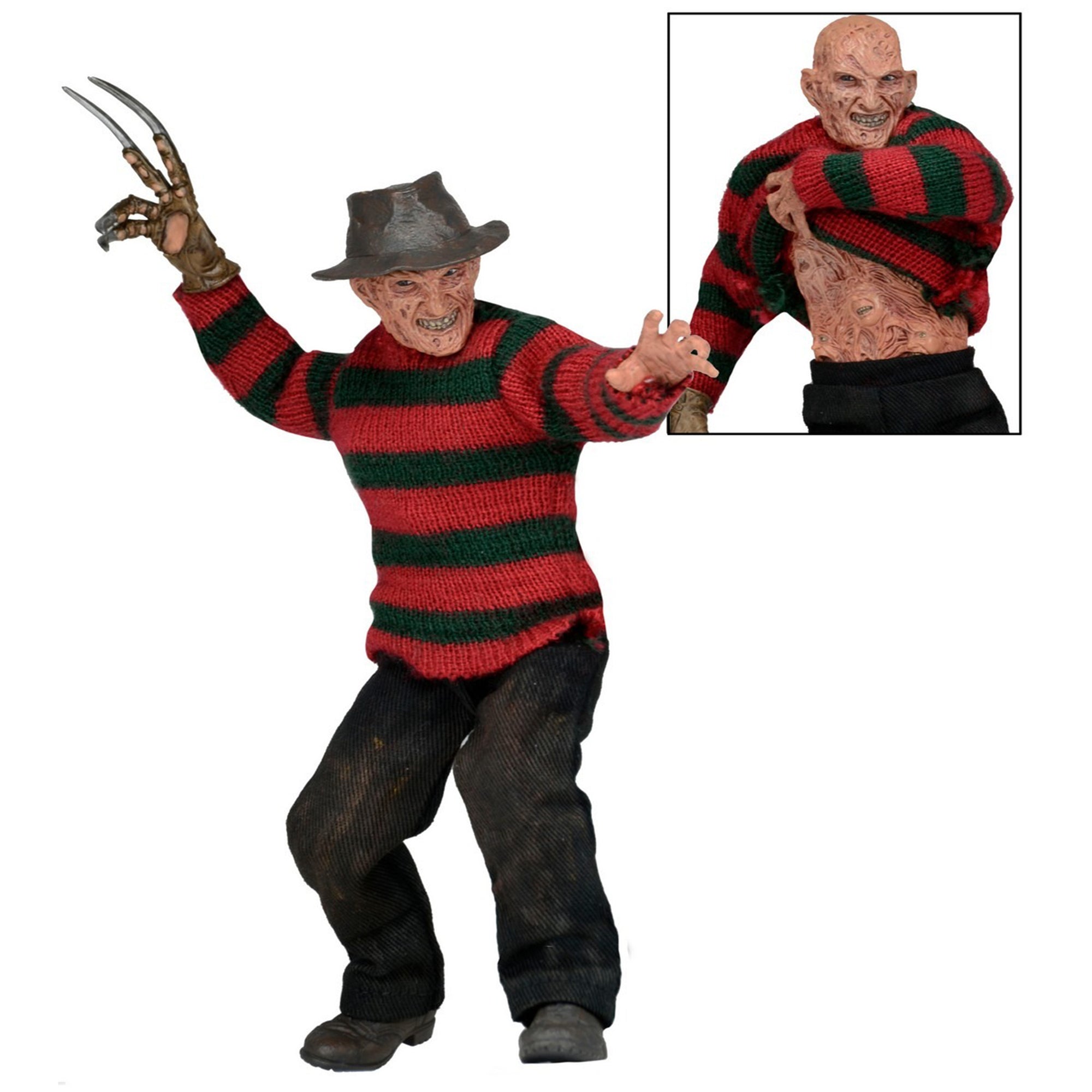 NECA Nightmare On Elm Street Dream Warriors Freddy Kreuger Retro Clothed Action Figure 20cm