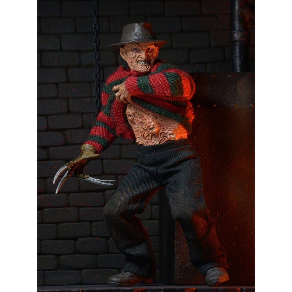 NECA Nightmare On Elm Street Dream Warriors Freddy Kreuger Retro Clothed Action Figure 20cm – Nightmare on Elm Street, NECA, 20 cm, brand new collector item, Uncanny Collectibles Dublin Ireland