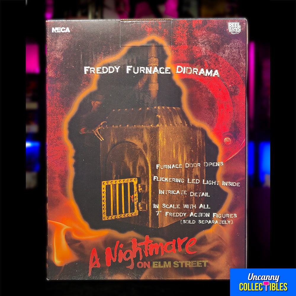 NECA Nightmare On Elm Street Freddy Furnace Diorama For 18 cm Action Figures – Nightmare on Elm Street, NECA, 23 cm, 2024, brand new collector item, Uncanny Collectibles Dublin Ireland