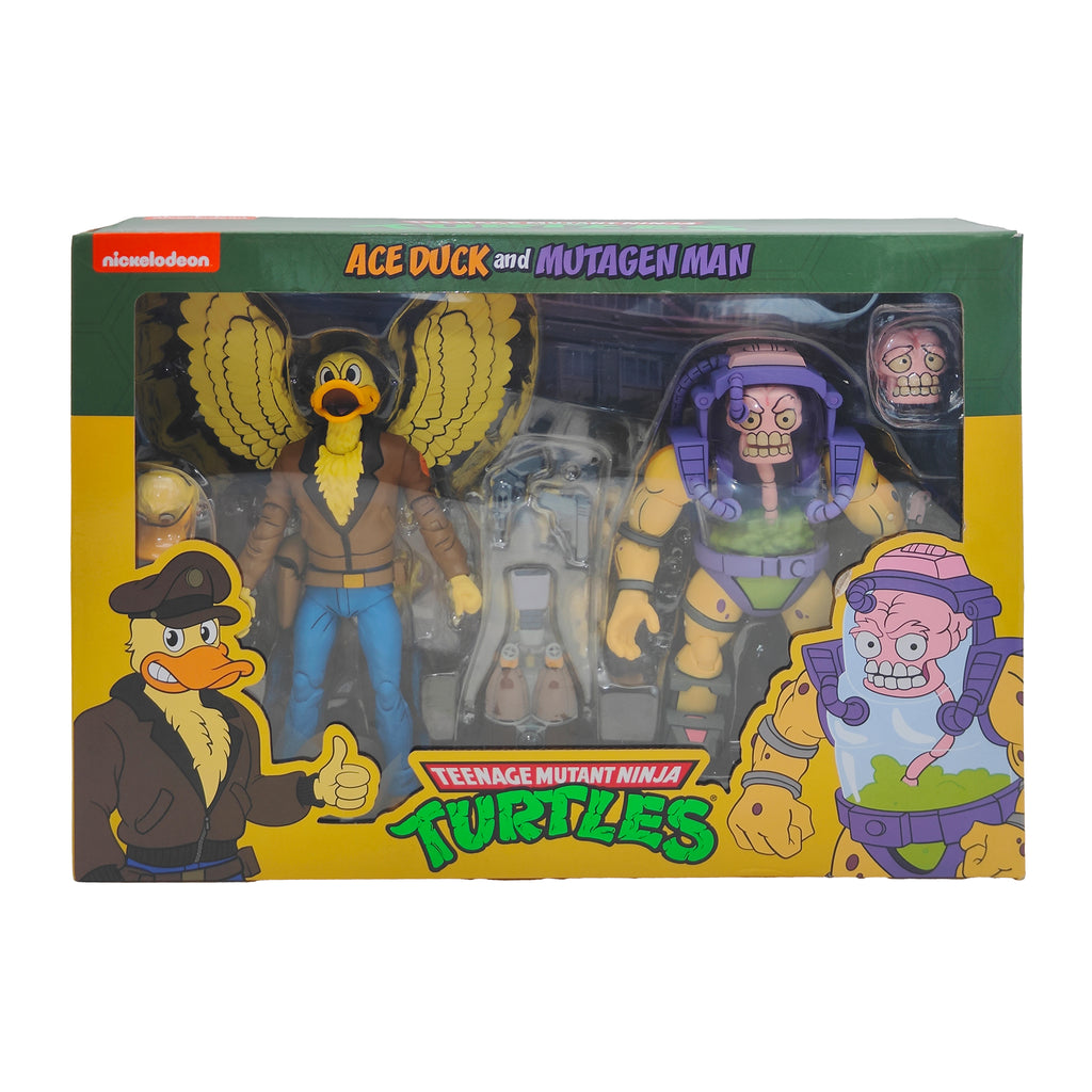 NECA Teenage Mutant Ninja Turtles Ace Duck and Mutagen Man Cartoon 2-Pack 2021 18cm – Teenage Mutant Ninja Turtles, NECA, 18 cm, 2021, pre-owned collector piece, Uncanny Collectibles Dublin Ireland