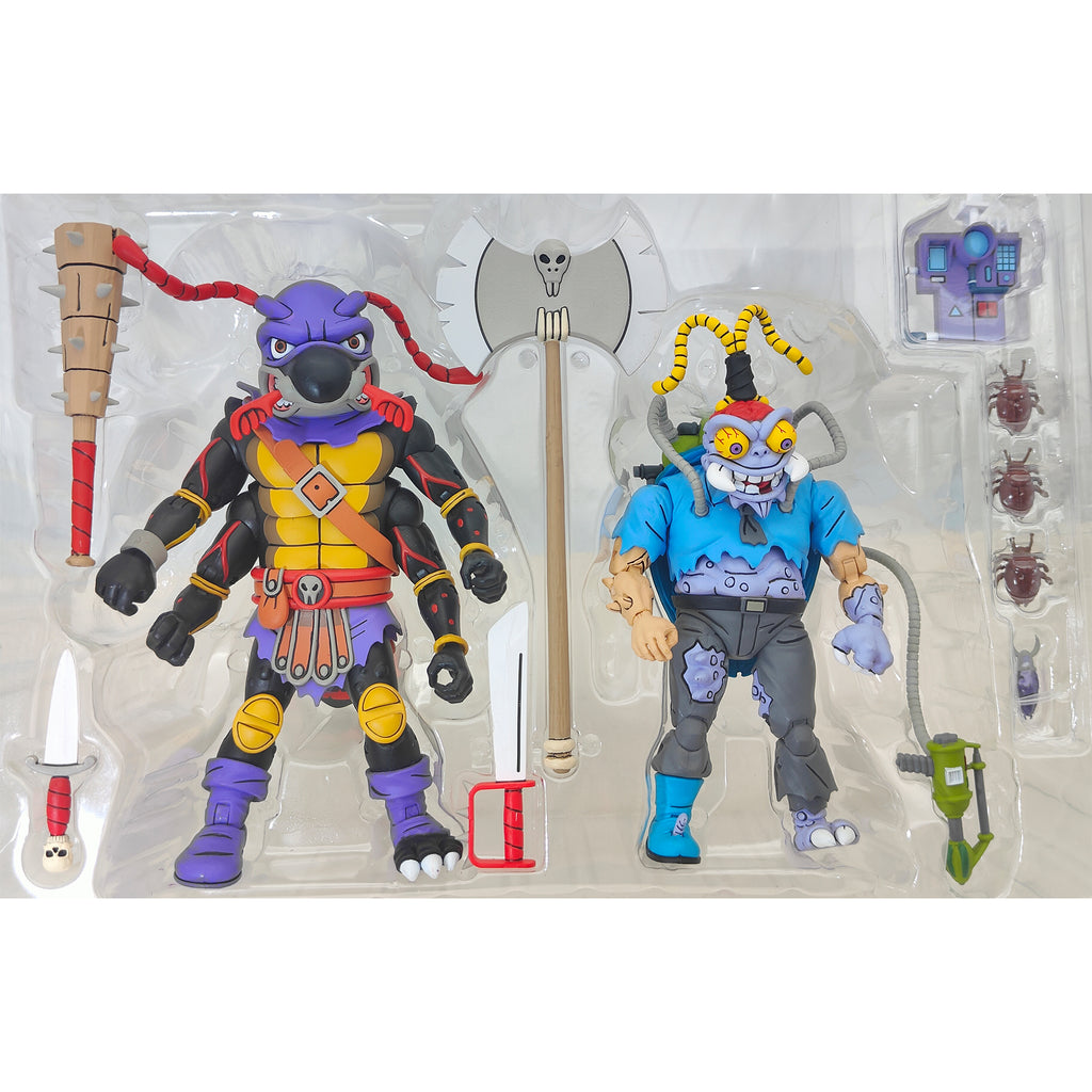 NECA Teenage Mutant Ninja Turtles Antrax And Scumbug Cartoon 2-Pack 2021 18cm – Teenage Mutant Ninja Turtles, NECA, 18 cm, 2021, pre-owned collector piece, Uncanny Collectibles Dublin Ireland