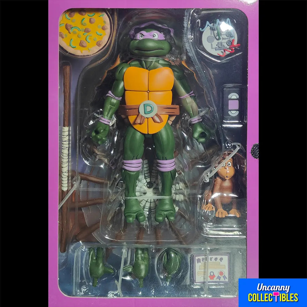 NECA Teenage Mutant Ninja Turtles Donatello Ultimate Pizza Club VHS Action Figure – Teenage Mutant Ninja Turtles, NECA, 18 cm, brand new collector item, Uncanny Collectibles Dublin Ireland
