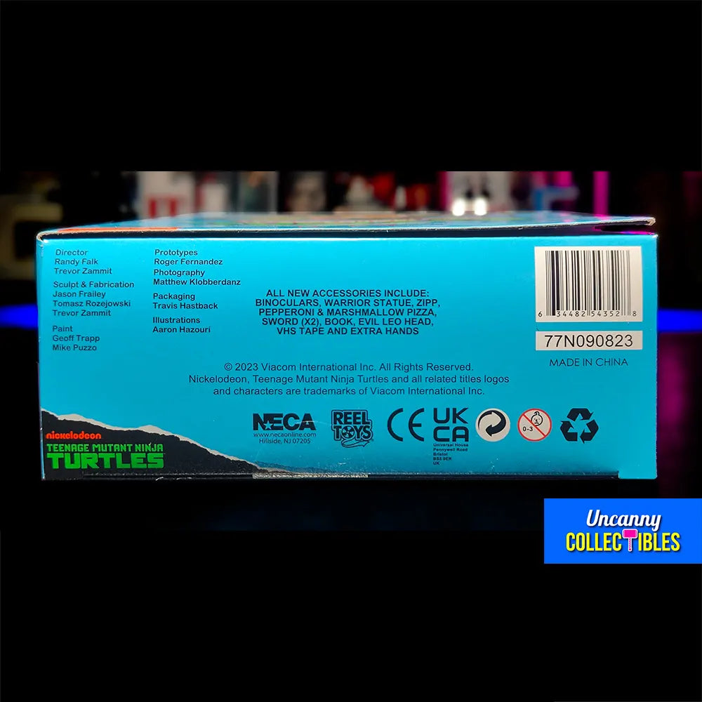 NECA Teenage Mutant Ninja Turtles Leonardo Ultimate Pizza Club VHS Action Figure – Teenage Mutant Ninja Turtles, NECA, 18 cm, brand new collector item, Uncanny Collectibles Dublin Ireland