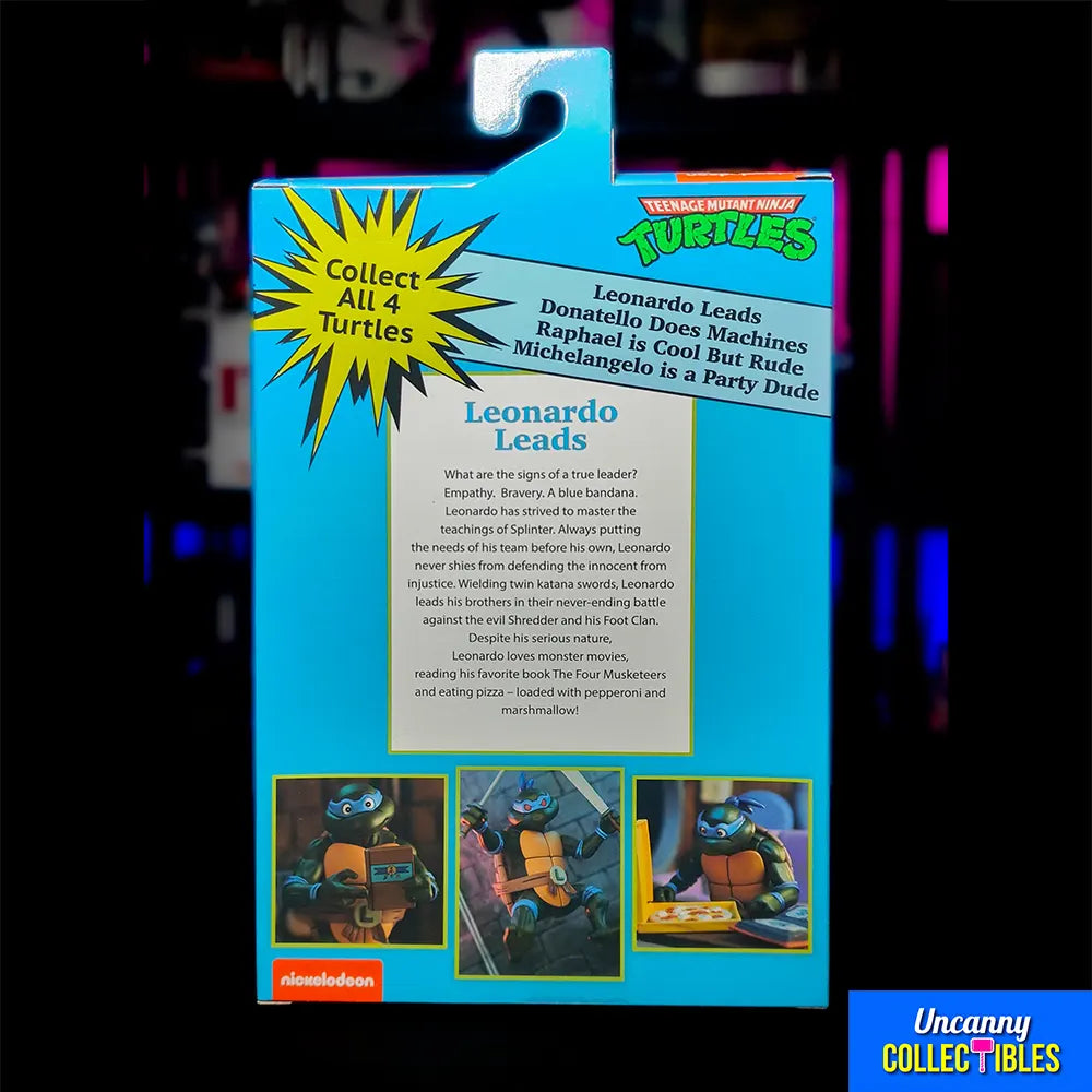 NECA Teenage Mutant Ninja Turtles Leonardo Ultimate Pizza Club VHS Action Figure – Teenage Mutant Ninja Turtles, NECA, 18 cm, brand new collector item, Uncanny Collectibles Dublin Ireland