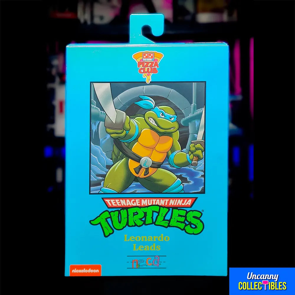 NECA Teenage Mutant Ninja Turtles Leonardo Ultimate Pizza Club VHS Action Figure – Teenage Mutant Ninja Turtles, NECA, 18 cm, brand new collector item, Uncanny Collectibles Dublin Ireland
