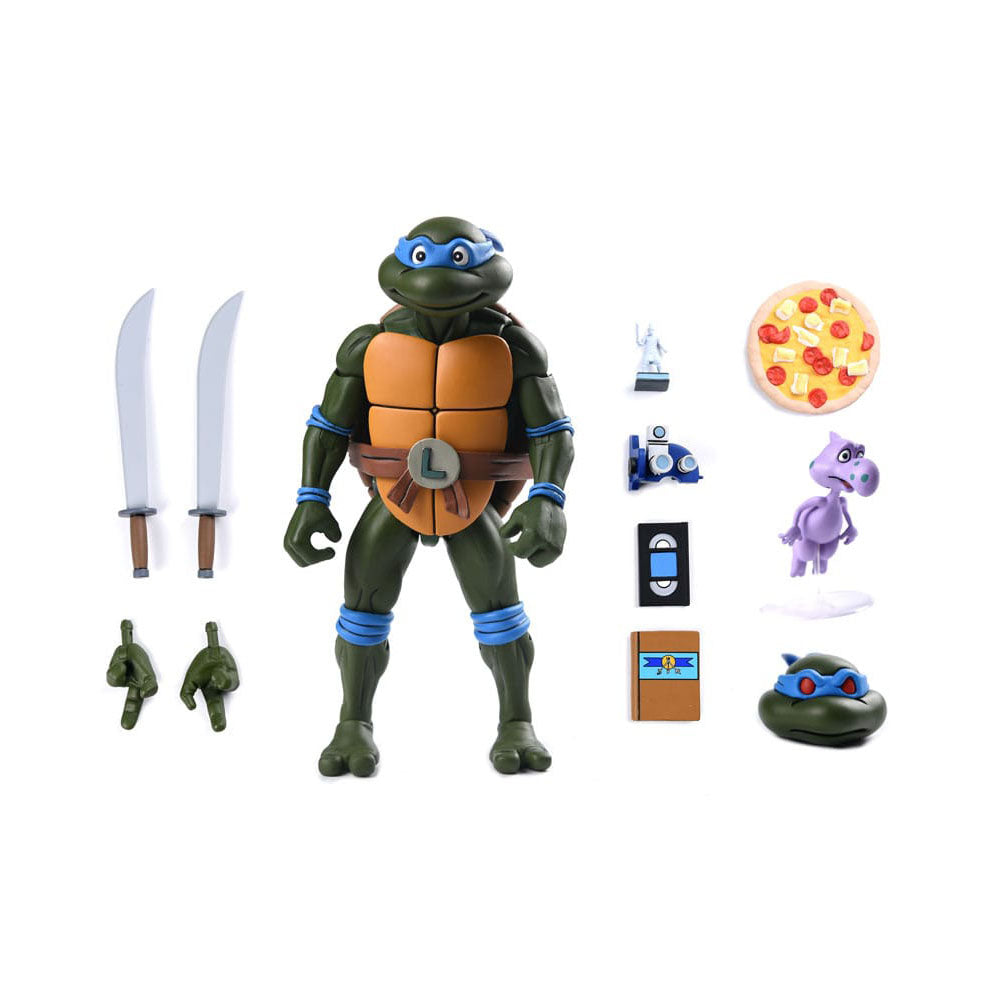 NECA Teenage Mutant Ninja Turtles Leonardo Ultimate Pizza Club VHS Action Figure – Teenage Mutant Ninja Turtles, NECA, 18 cm, brand new collector item, Uncanny Collectibles Dublin Ireland