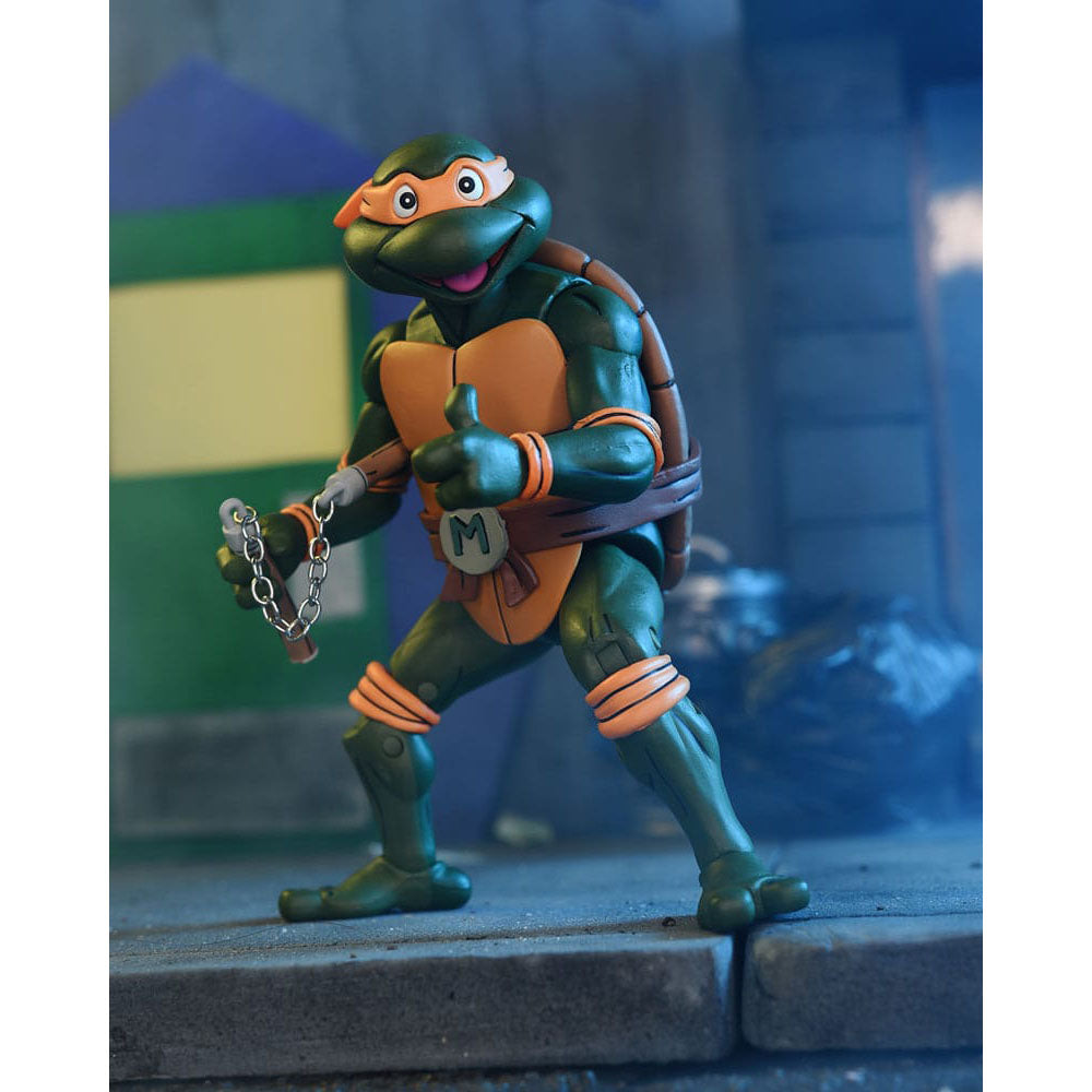 NECA Teenage Mutant Ninja Turtles Michelangelo Ultimate Pizza Club VHS Action Figure