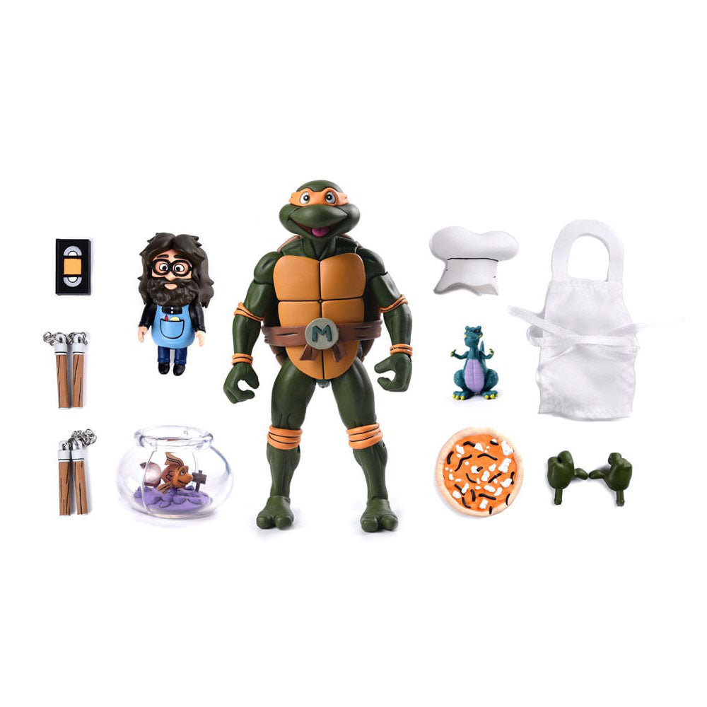NECA Teenage Mutant Ninja Turtles Michelangelo Ultimate Pizza Club VHS Action Figure – Teenage Mutant Ninja Turtles, NECA, 18 cm, brand new collector item, Uncanny Collectibles Dublin Ireland