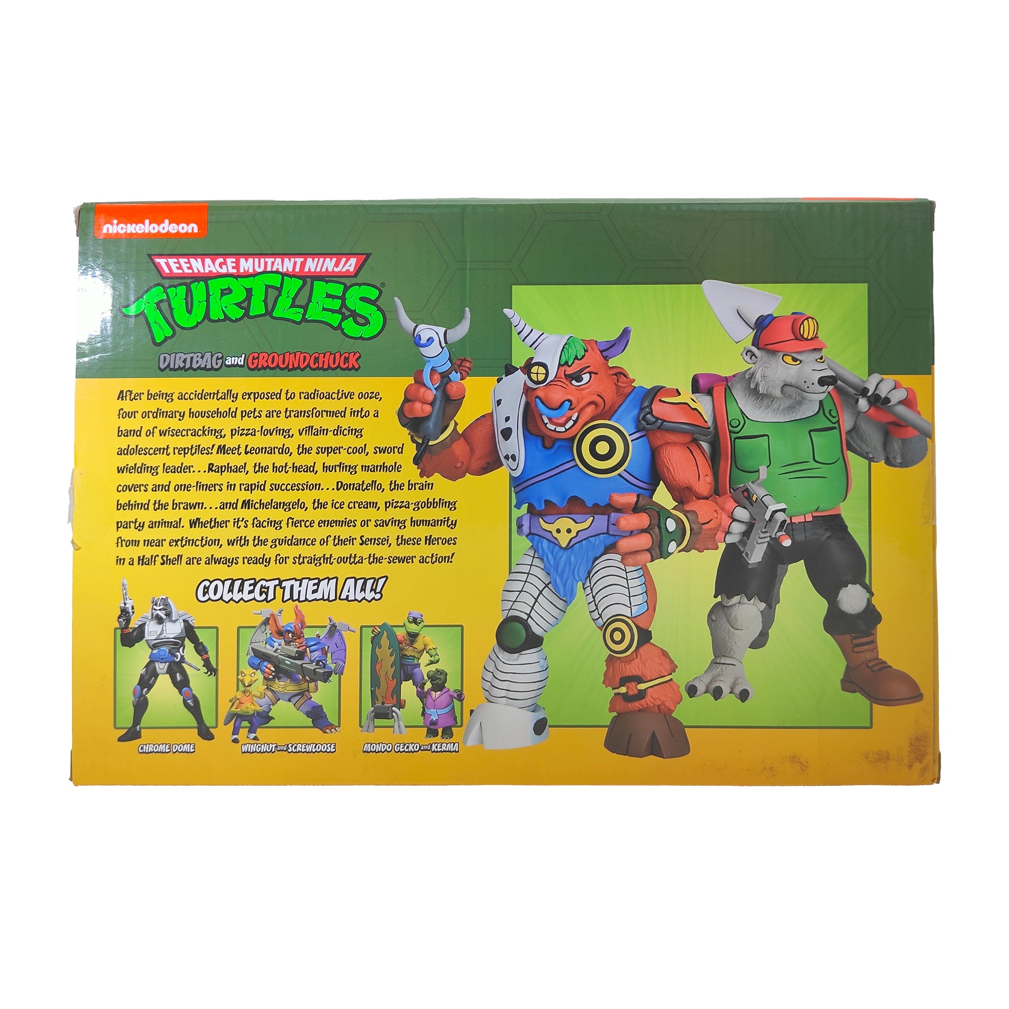 NECA Teenage Mutant Ninja Turtles Dirtbag and Groundchuck Cartoon 2-Pack 2022 – Teenage Mutant Ninja Turtles, NECA, 18 cm, 2022, pre-owned collector piece, Uncanny Collectibles Dublin Ireland