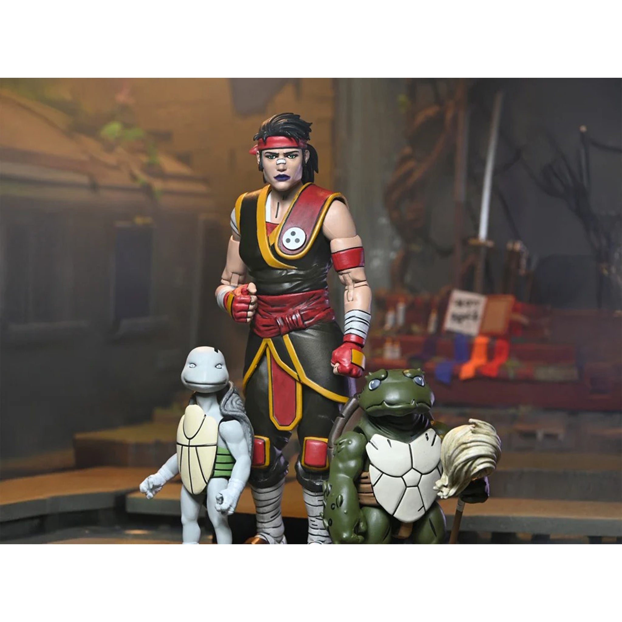 NECA Teenage Mutant Ninja Turtles Last Ronin Lost Years Casey Marie with Baby Odyn and Uno Action Figure – Teenage Mutant Ninja Turtles, NECA, 18 cm, brand new collector item, Uncanny Collectibles Dublin Ireland