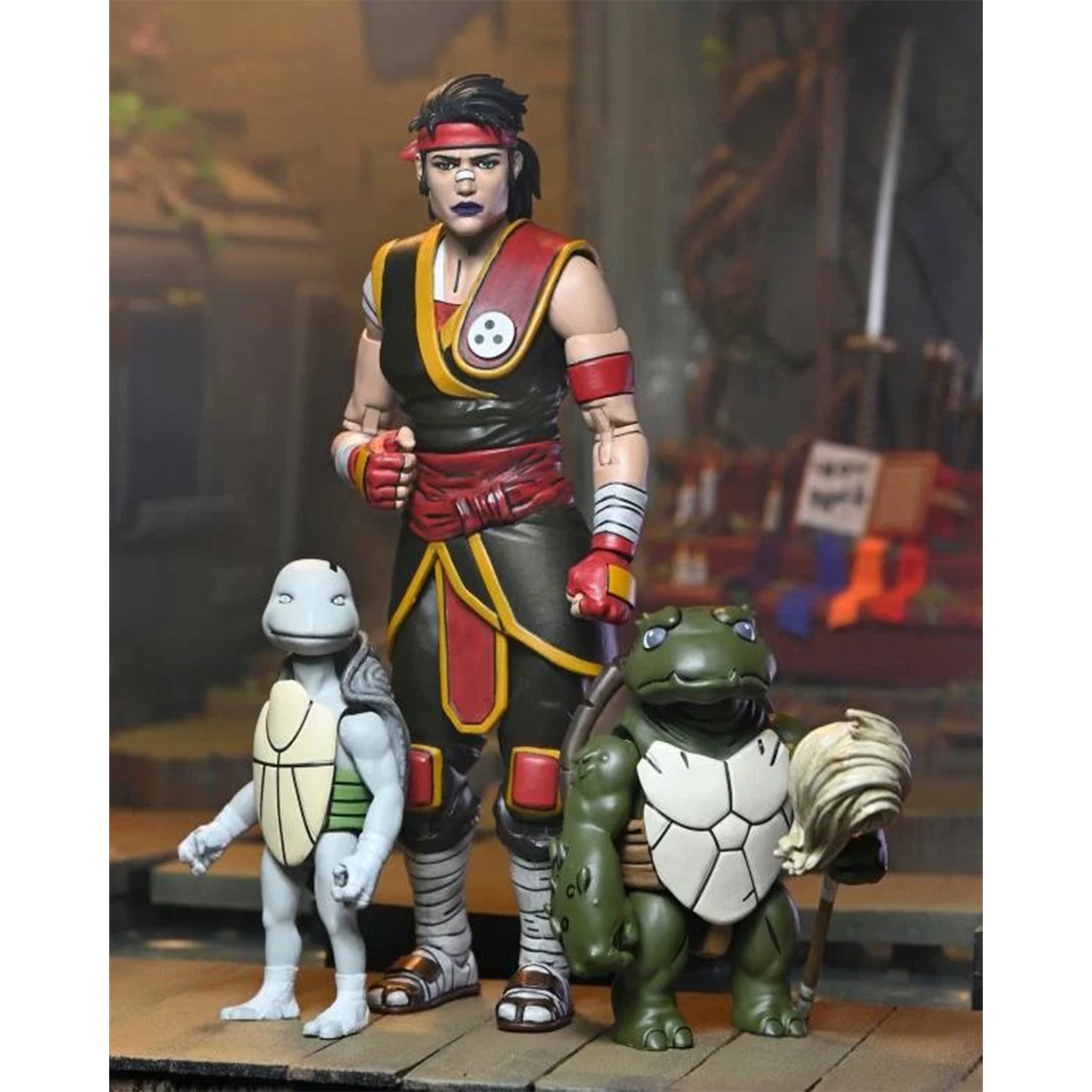 NECA Teenage Mutant Ninja Turtles Last Ronin Lost Years Casey Marie with Baby Odyn and Uno Action Figure – Teenage Mutant Ninja Turtles, NECA, 18 cm, brand new collector item, Uncanny Collectibles Dublin Ireland