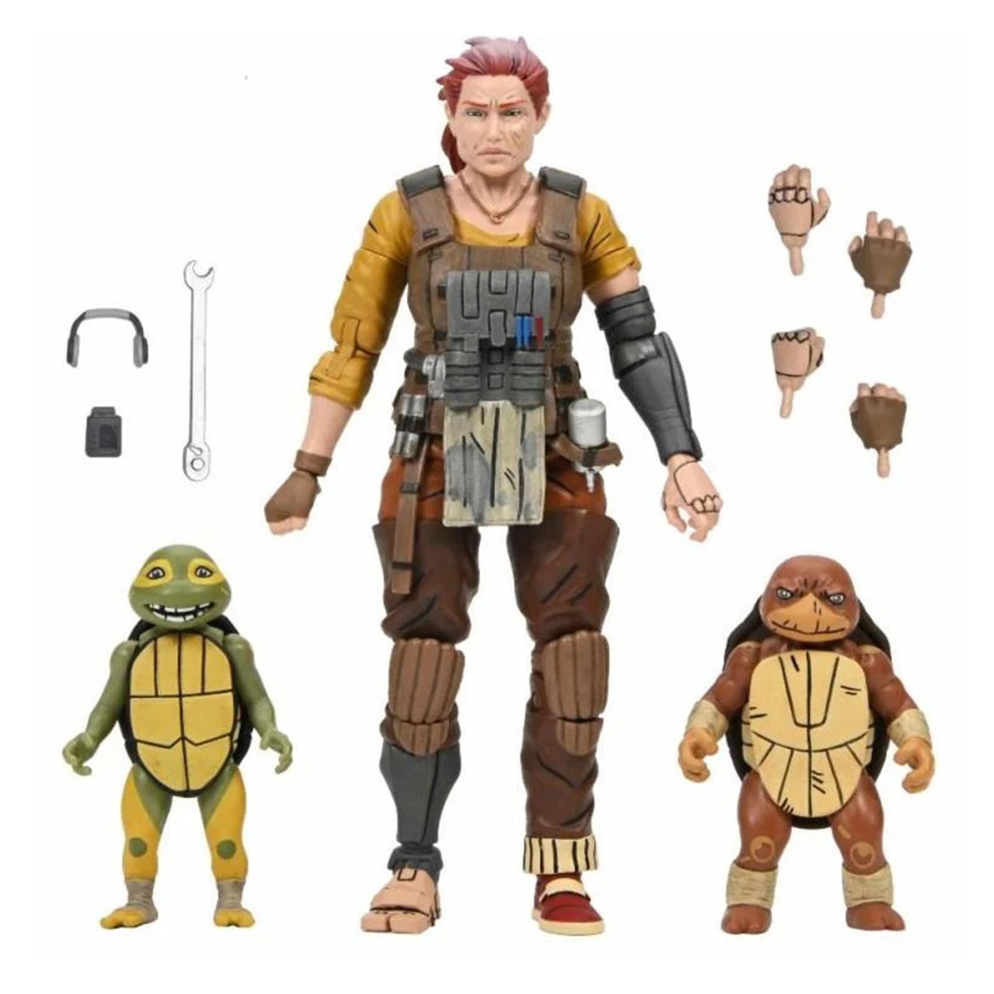 NECA Teenage Mutant Ninja Turtles Last Ronin Lost Years Grammy April with Baby Yi and Moja Action Figure