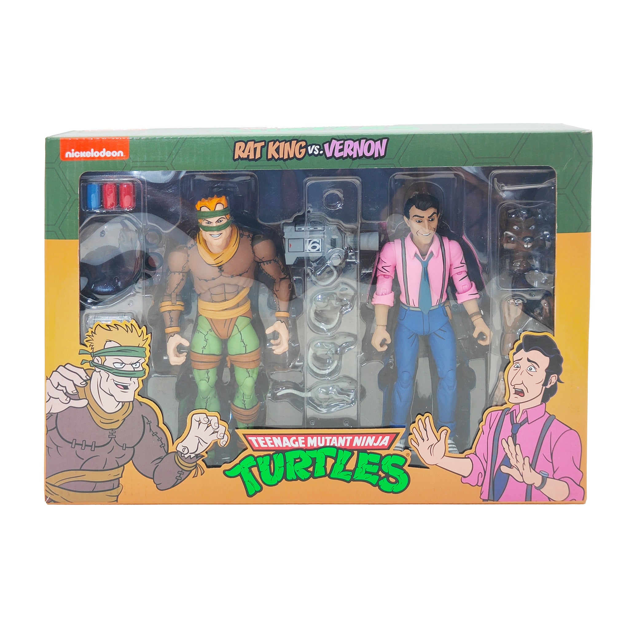 NECA Teenage Mutant Ninja Turtles Rat King vs Vernon Cartoon 2-Pack 2020 18cm – Teenage Mutant Ninja Turtles, NECA, 18 cm, 2020, pre-owned collector piece, Uncanny Collectibles Dublin Ireland