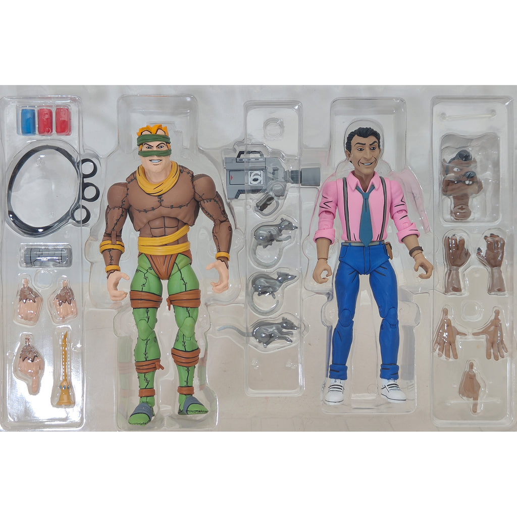 NECA Teenage Mutant Ninja Turtles Rat King vs Vernon Cartoon 2-Pack 2020 18cm – Teenage Mutant Ninja Turtles, NECA, 18 cm, 2020, pre-owned collector piece, Uncanny Collectibles Dublin Ireland