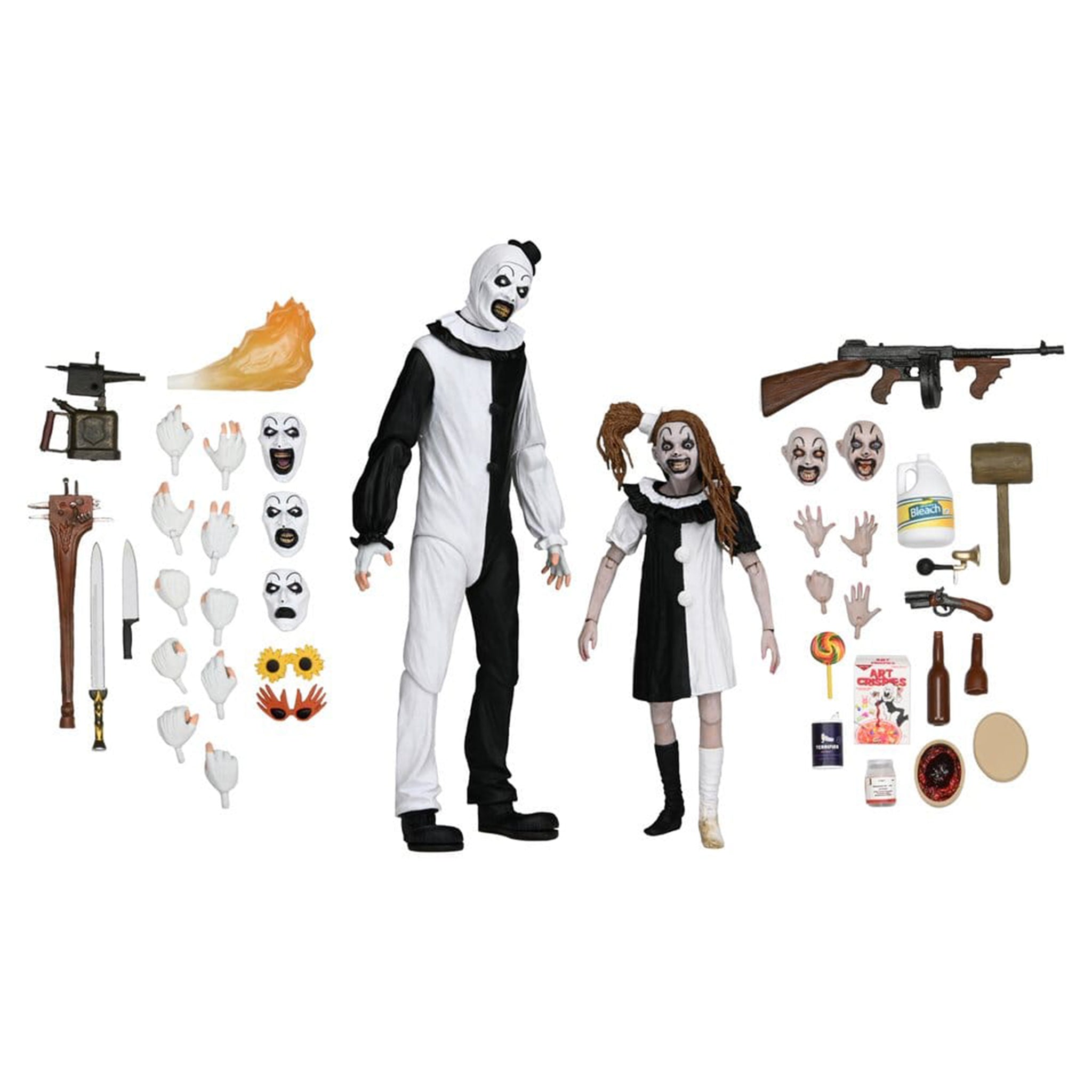 NECA Terrifier 2 Ultimate Art The Clown And The Pale Girl Action Figure 2 Pack