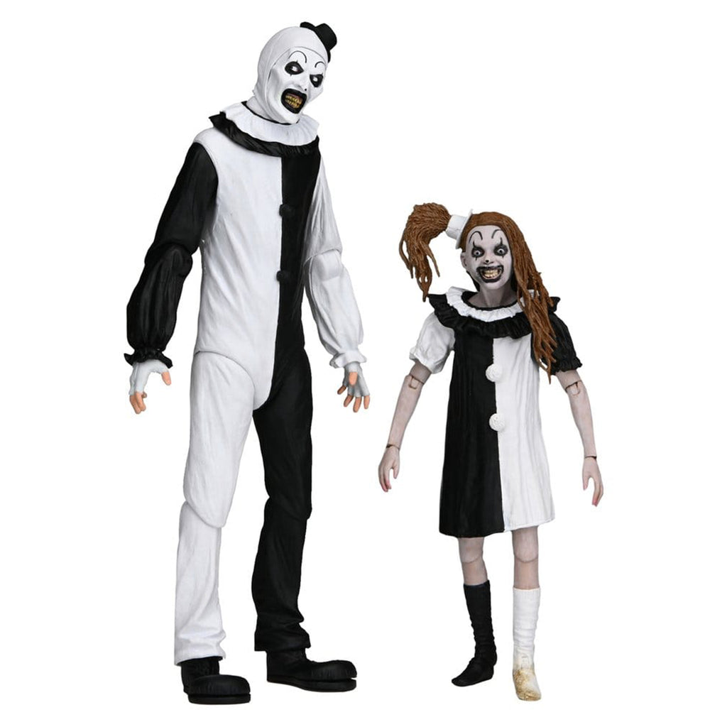 NECA Terrifier 2 Ultimate Art The Clown And The Pale Girl Action Figure 2 Pack – Terrifier, NECA, 18 cm, brand new collector item, Uncanny Collectibles Dublin Ireland