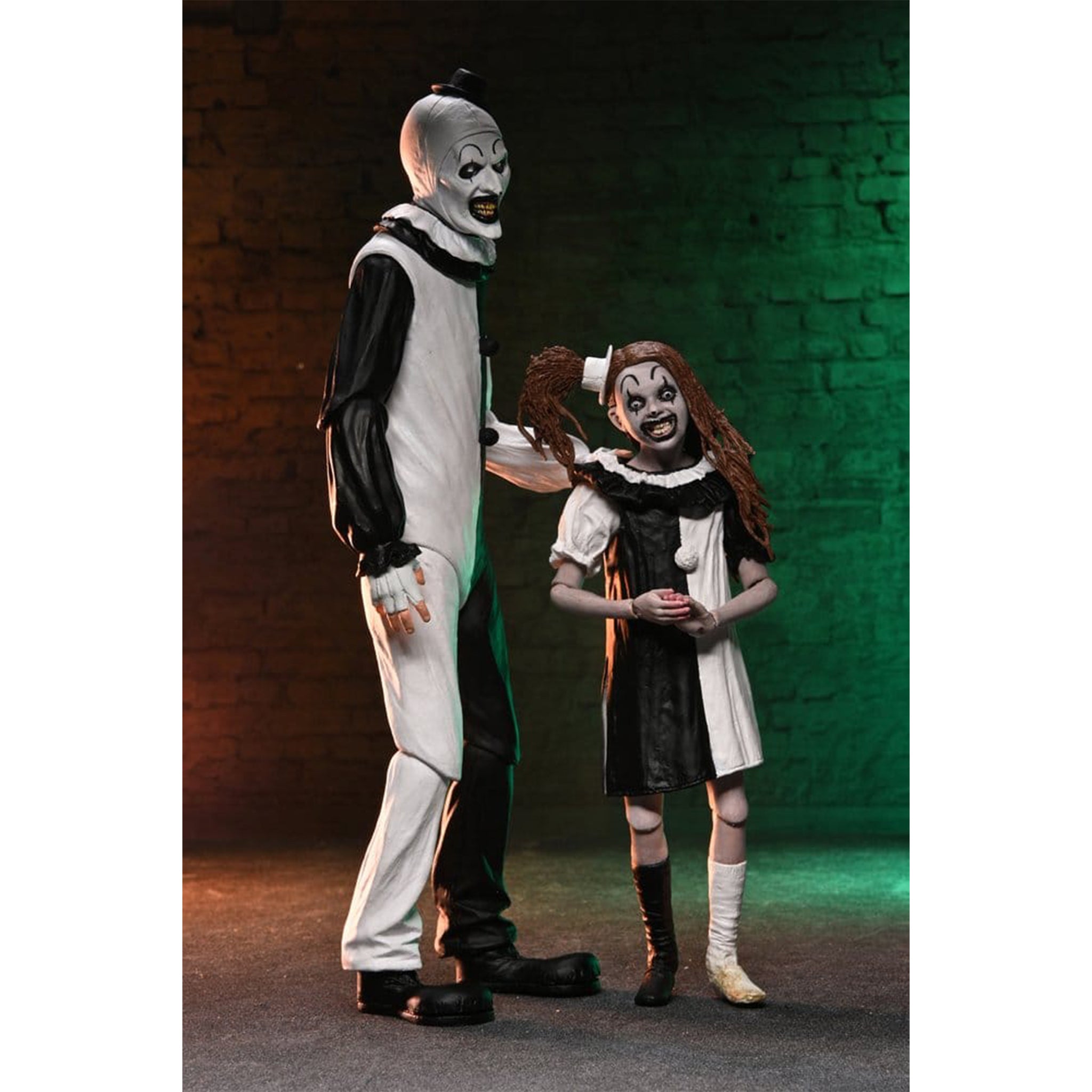 NECA Terrifier 2 Ultimate Art The Clown And The Pale Girl Action Figure 2 Pack – Terrifier, NECA, 18 cm, brand new collector item, Uncanny Collectibles Dublin Ireland