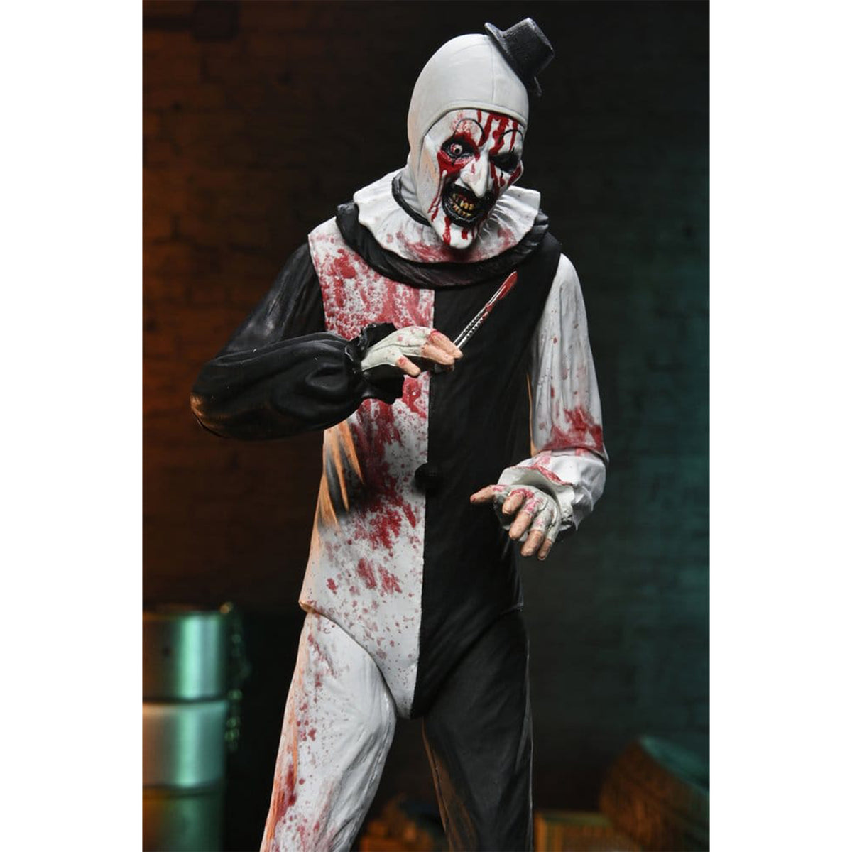 NECA Terrifier 2 Ultimate Art The Clown Blood Splattered Action Figure – Terrifier, NECA, 18 cm, brand new collector item, Uncanny Collectibles Dublin Ireland