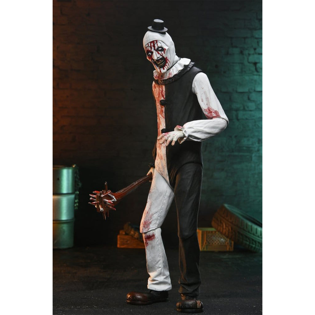 NECA Terrifier 2 Ultimate Art The Clown Blood Splattered Action Figure – Terrifier, NECA, 18 cm, brand new collector item, Uncanny Collectibles Dublin Ireland