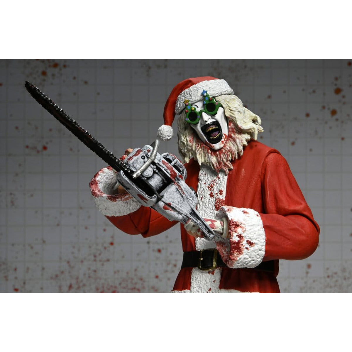 NECA Terrifier 3 Ultimate Santa Suit Art The Clown Bloody Version Action Figure – Terrifier, NECA, 18 cm, brand new collector item, Uncanny Collectibles Dublin Ireland