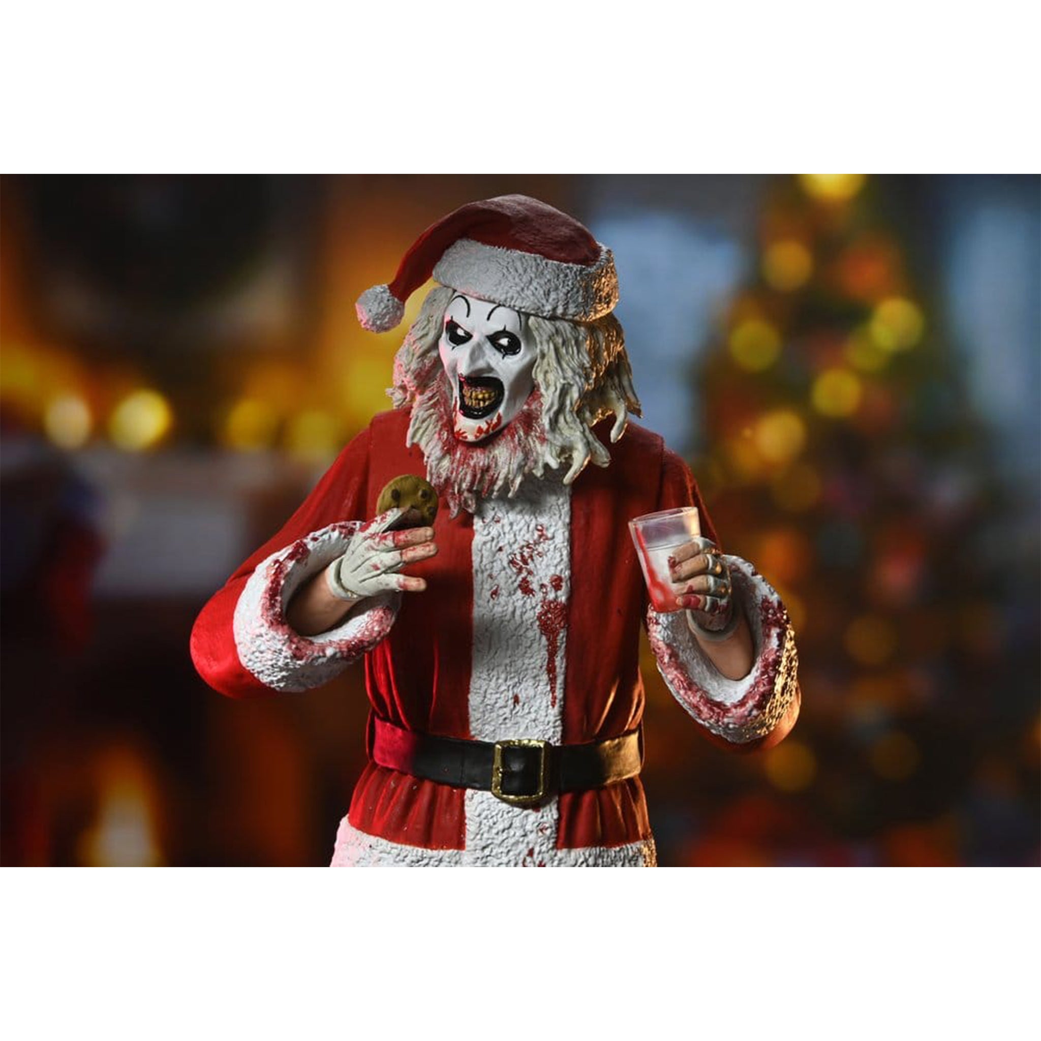NECA Terrifier 3 Ultimate Santa Suit Art The Clown Bloody Version Action Figure – Terrifier, NECA, 18 cm, brand new collector item, Uncanny Collectibles Dublin Ireland