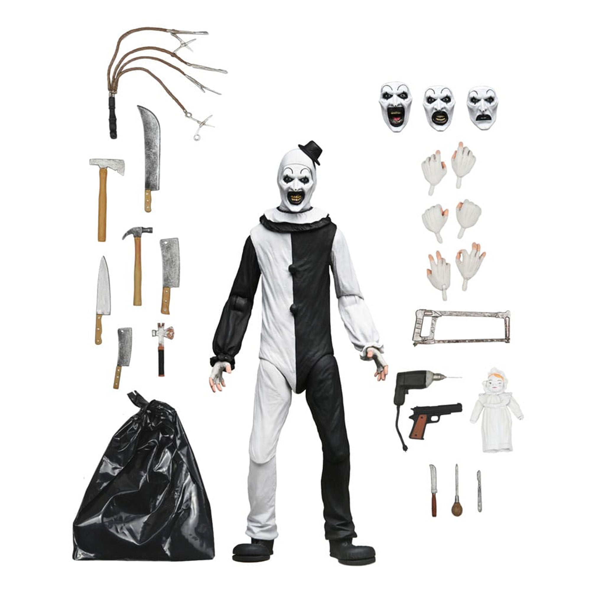 NECA Terrifier Ultimate Art the Clown Action Figure – Terrifier, NECA, 18 cm, brand new collector item, Uncanny Collectibles Dublin Ireland