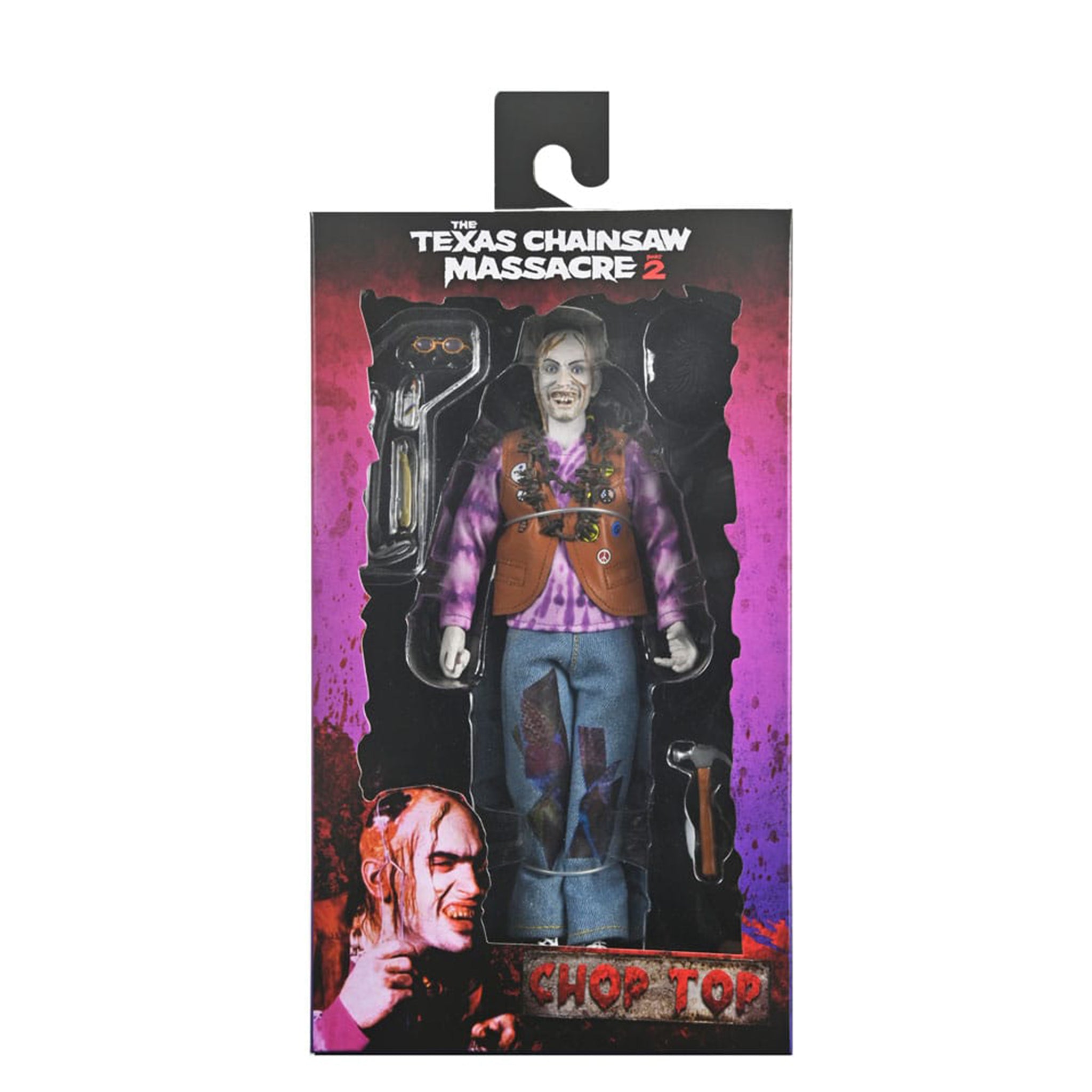 NECA Texas Chainsaw Massacre 2 Chop Top Clothed Action Figure 50th Anniversary – Texas Chainsaw Massacre, NECA, 20 cm, brand new collector item, Uncanny Collectibles Dublin Ireland