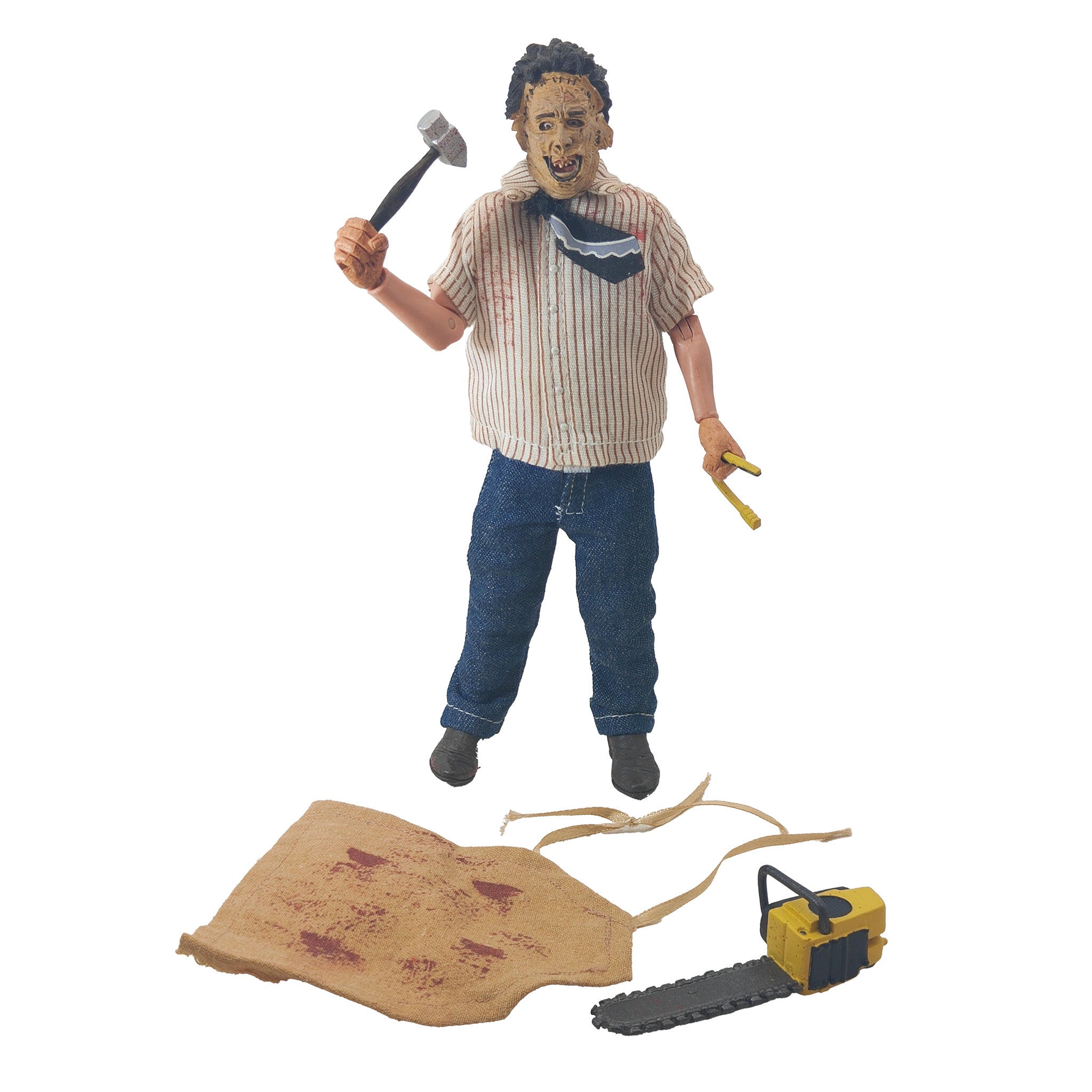 NECA Texas Chainsaw Massacre Leatherface Retro Cloth Action Figure – Texas Chainsaw Massacre, NECA, 20 cm, pre-owned collector piece, Uncanny Collectibles Dublin Ireland